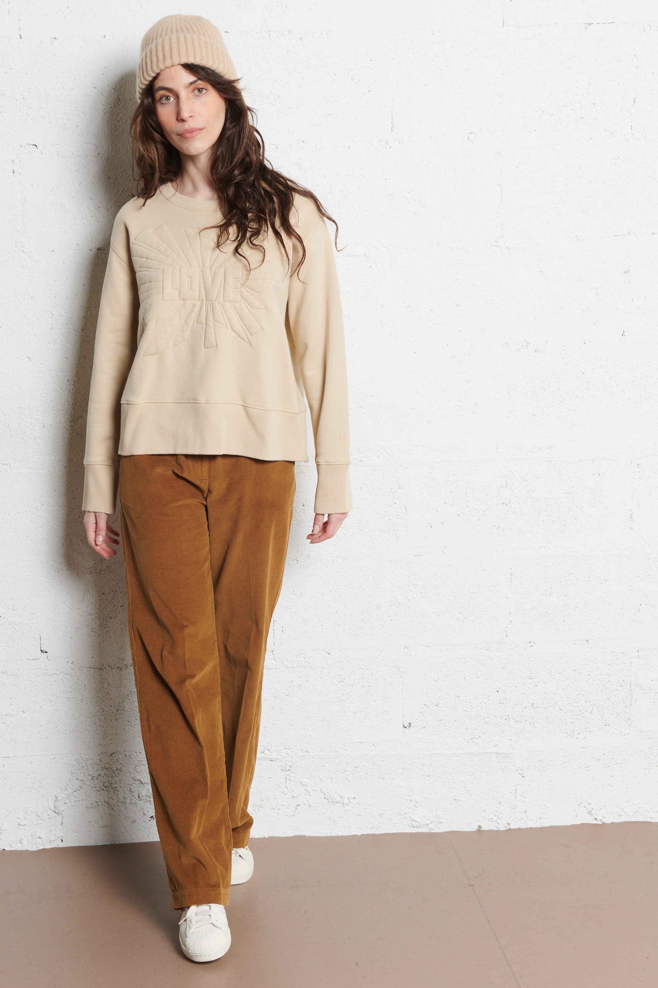 Sweater met ronde hals | biokatoenblend LEON & HARPER Grijs