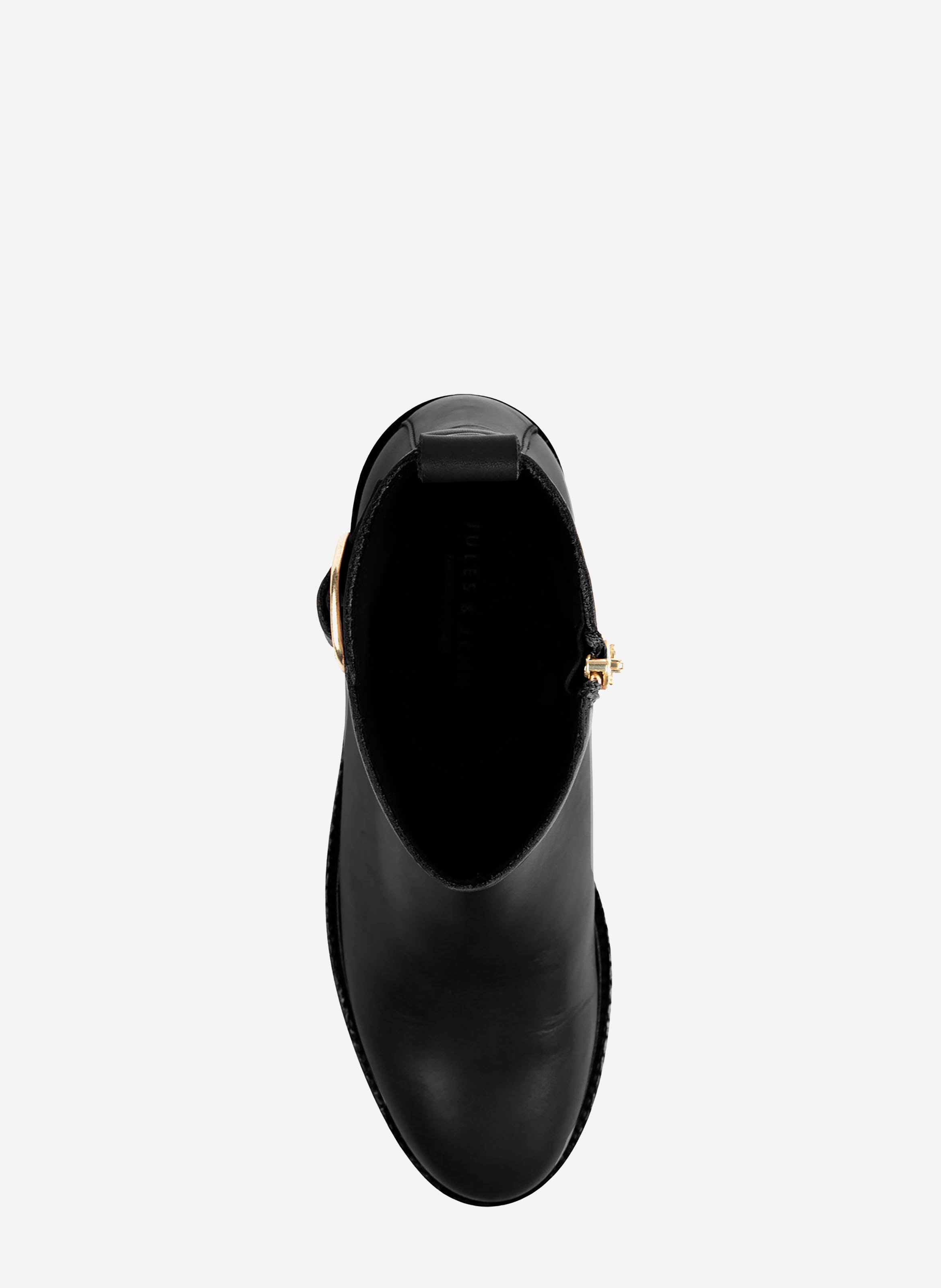 Elia leather buckle ankle boots JULES & JENN Black