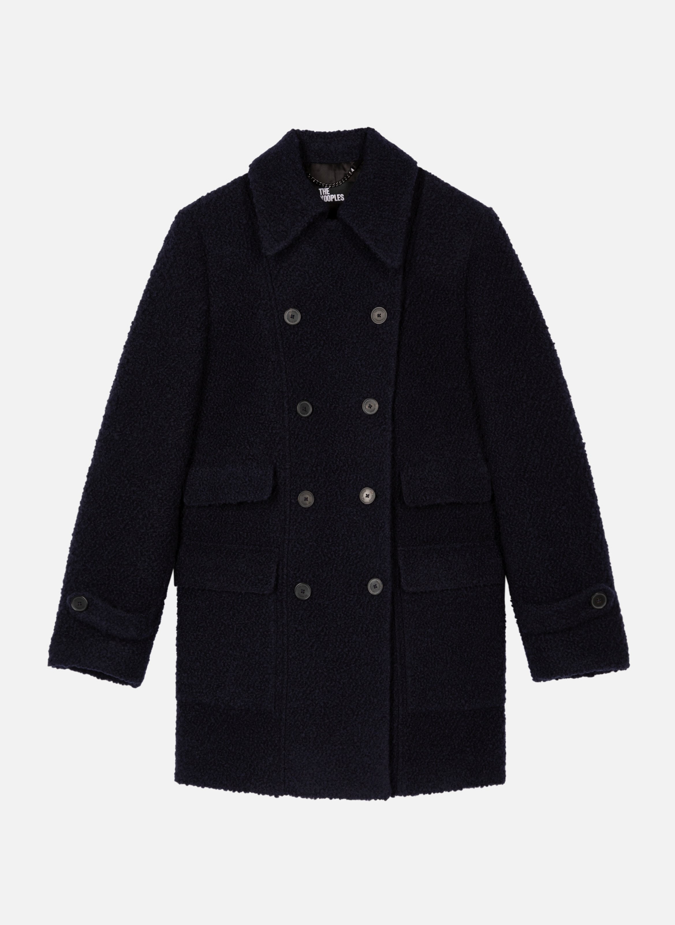 Bouclé wool coat THE KOOPLES Blue