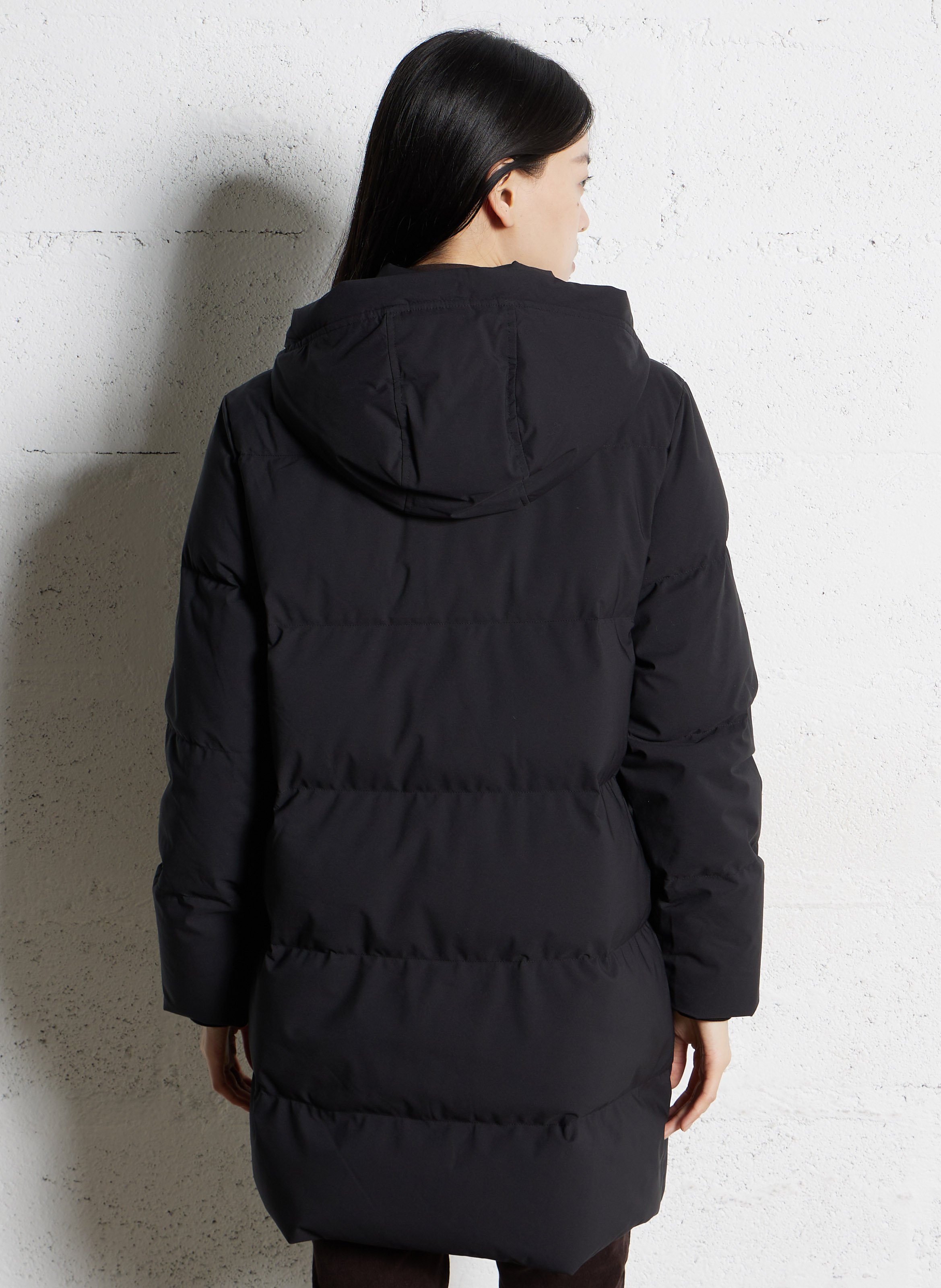 Plain padded jacket with hood MAISON 123 Black