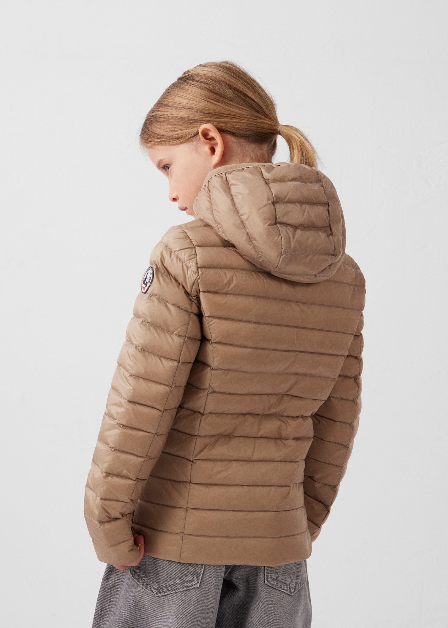 Carla lightweight hooded children's down jacket JOTT Beige