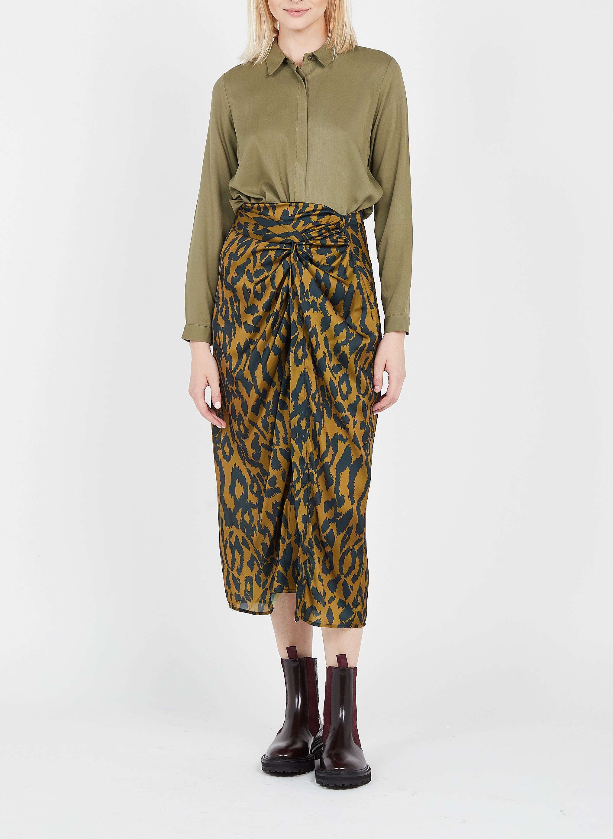 Blouse met klassieke kraag IMPERIAL Kaki