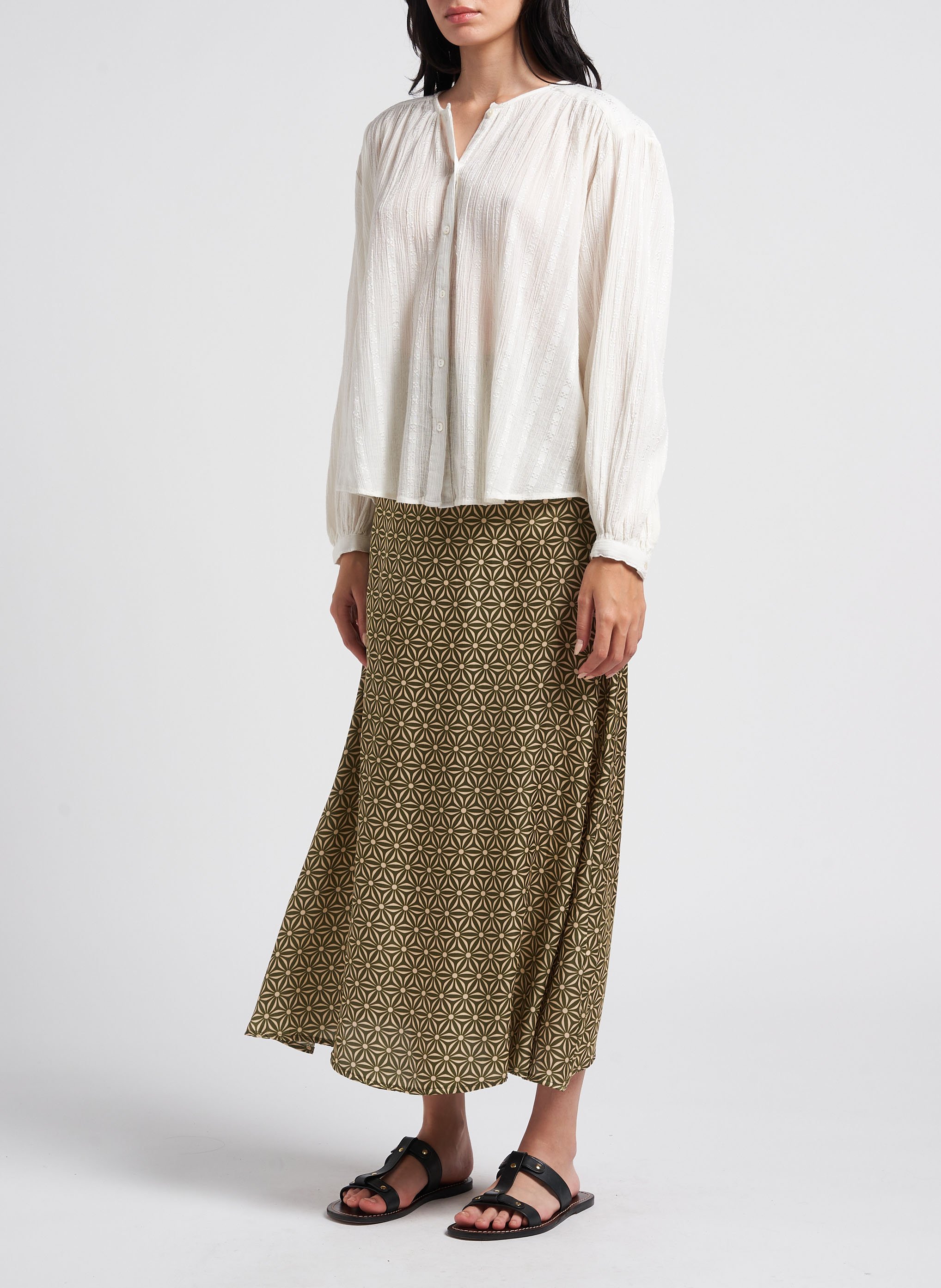 Chemise droite à col tunisien LA PETITE ETOILE Beige