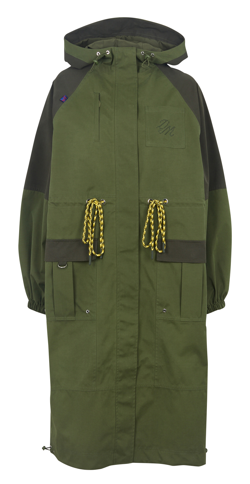 Halblanger unifarbener Kapuzen-Parka DAMSON MADDER Grun