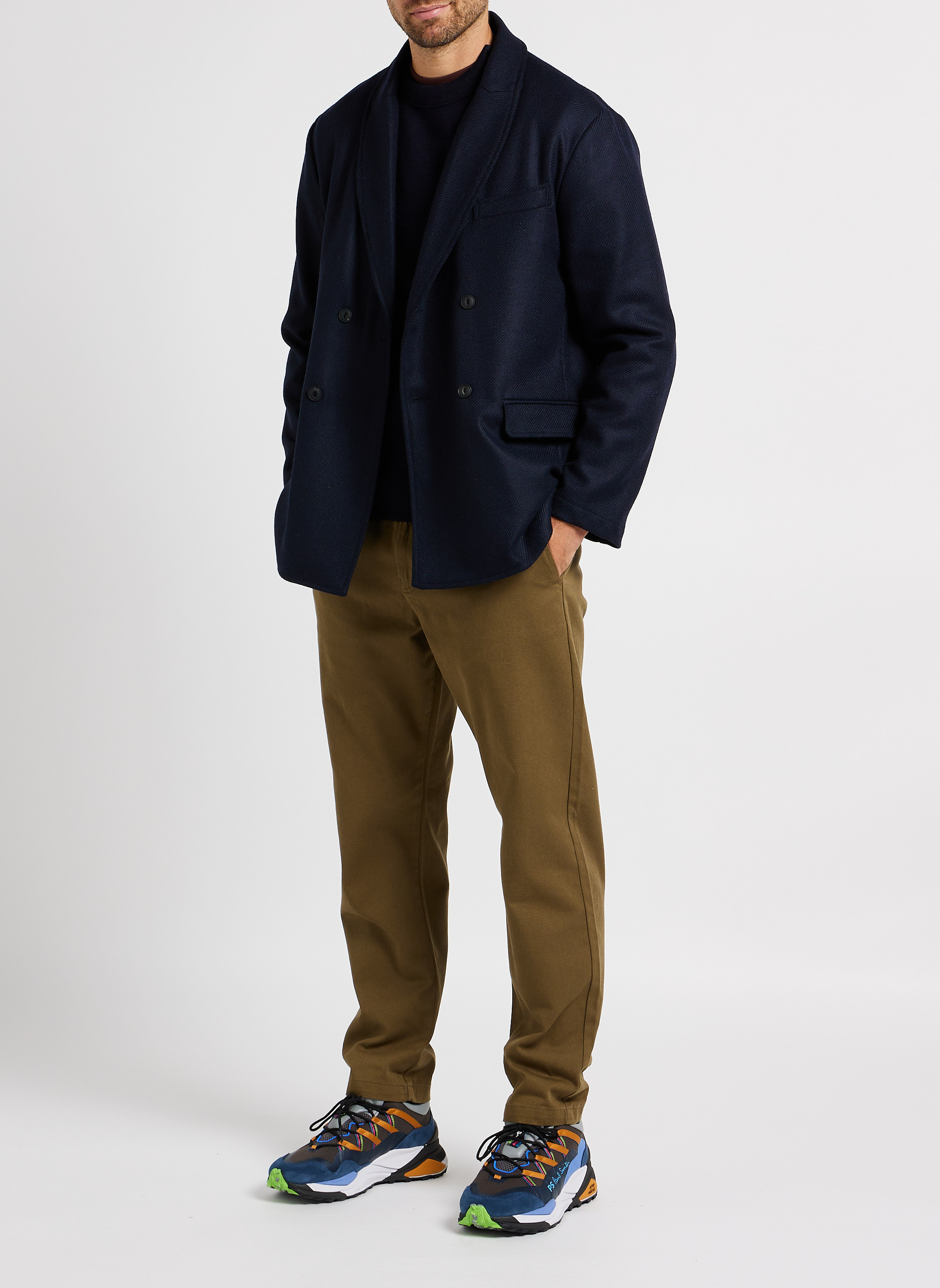 Regular-fit, wollen trui met ronde hals ARMOR LUX Blauw