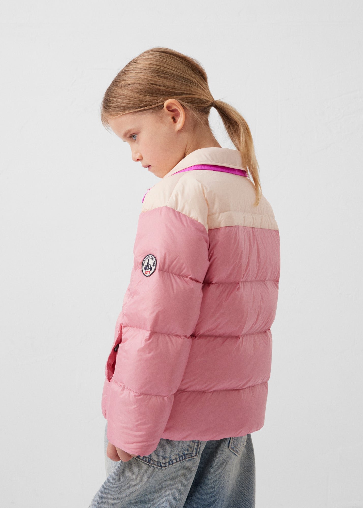 Kids' two-tone contrast padded jacket JOTT Pink