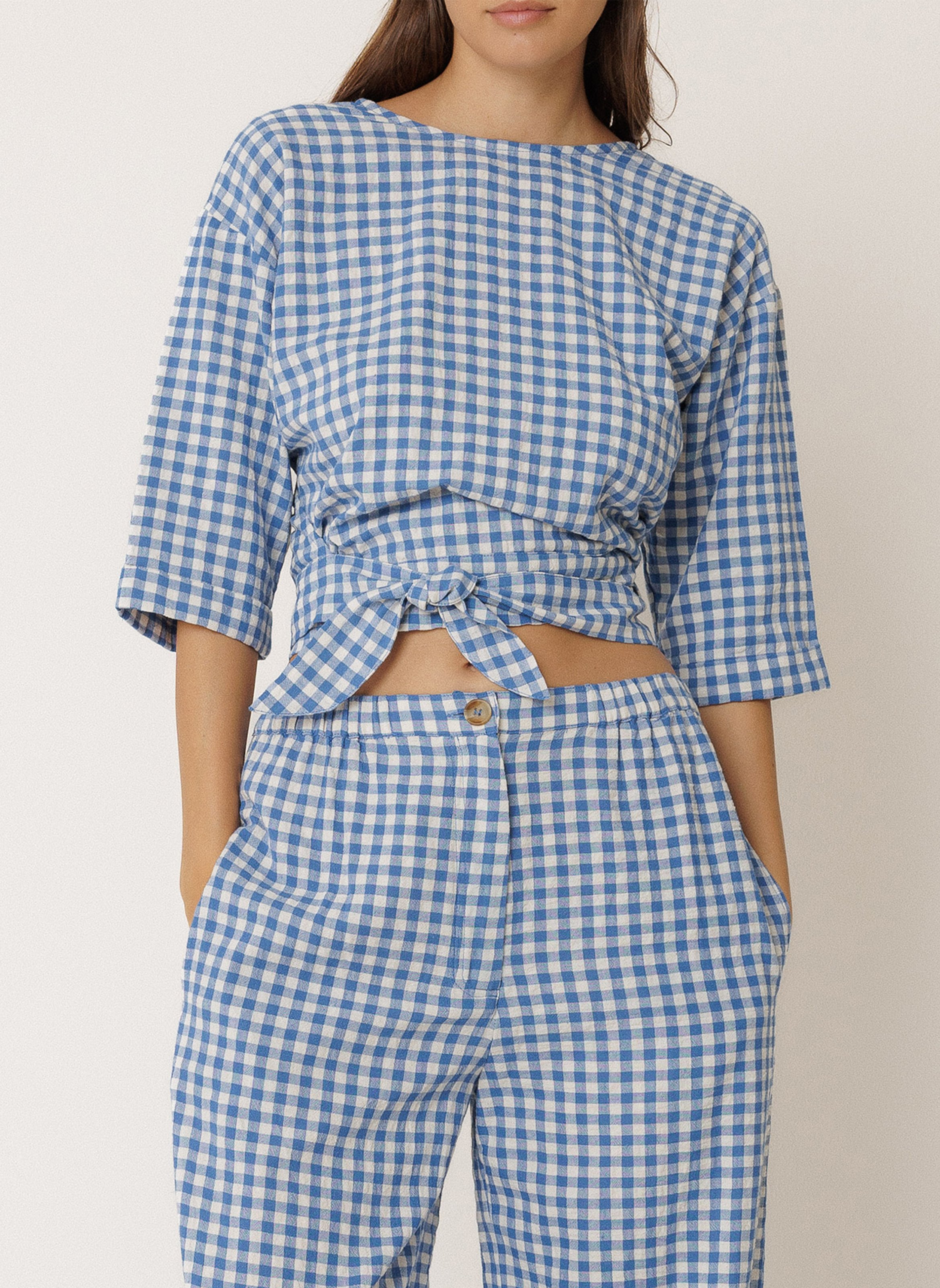 Rundhals-Top INDI & COLD Blau