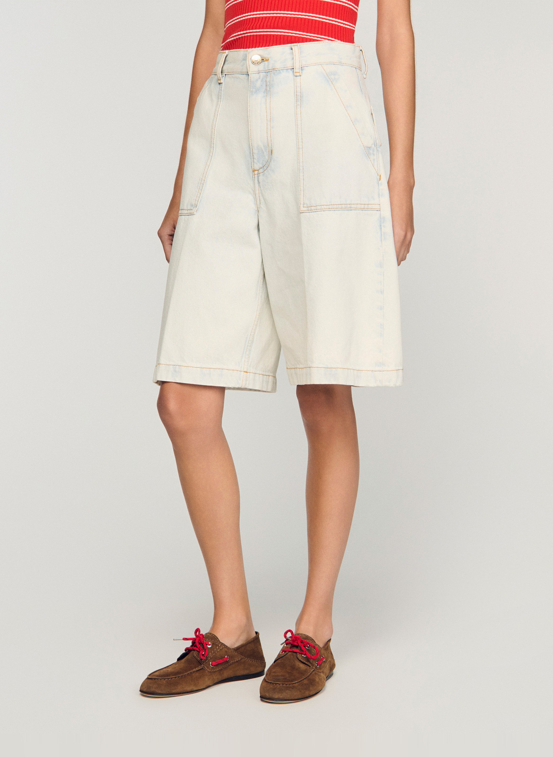 Short en denim SANDRO Bleu