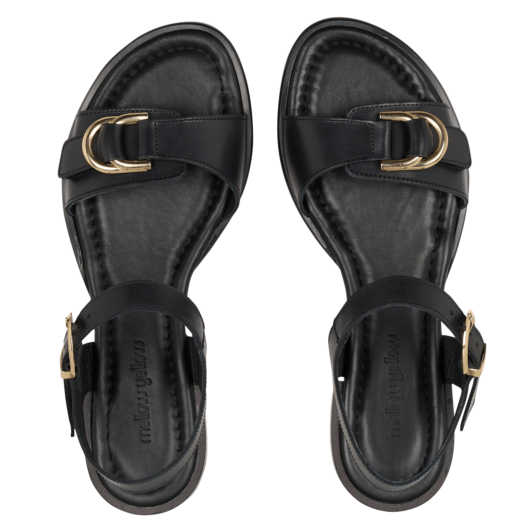 Platte, suède sandalen MELLOW YELLOW Zwart