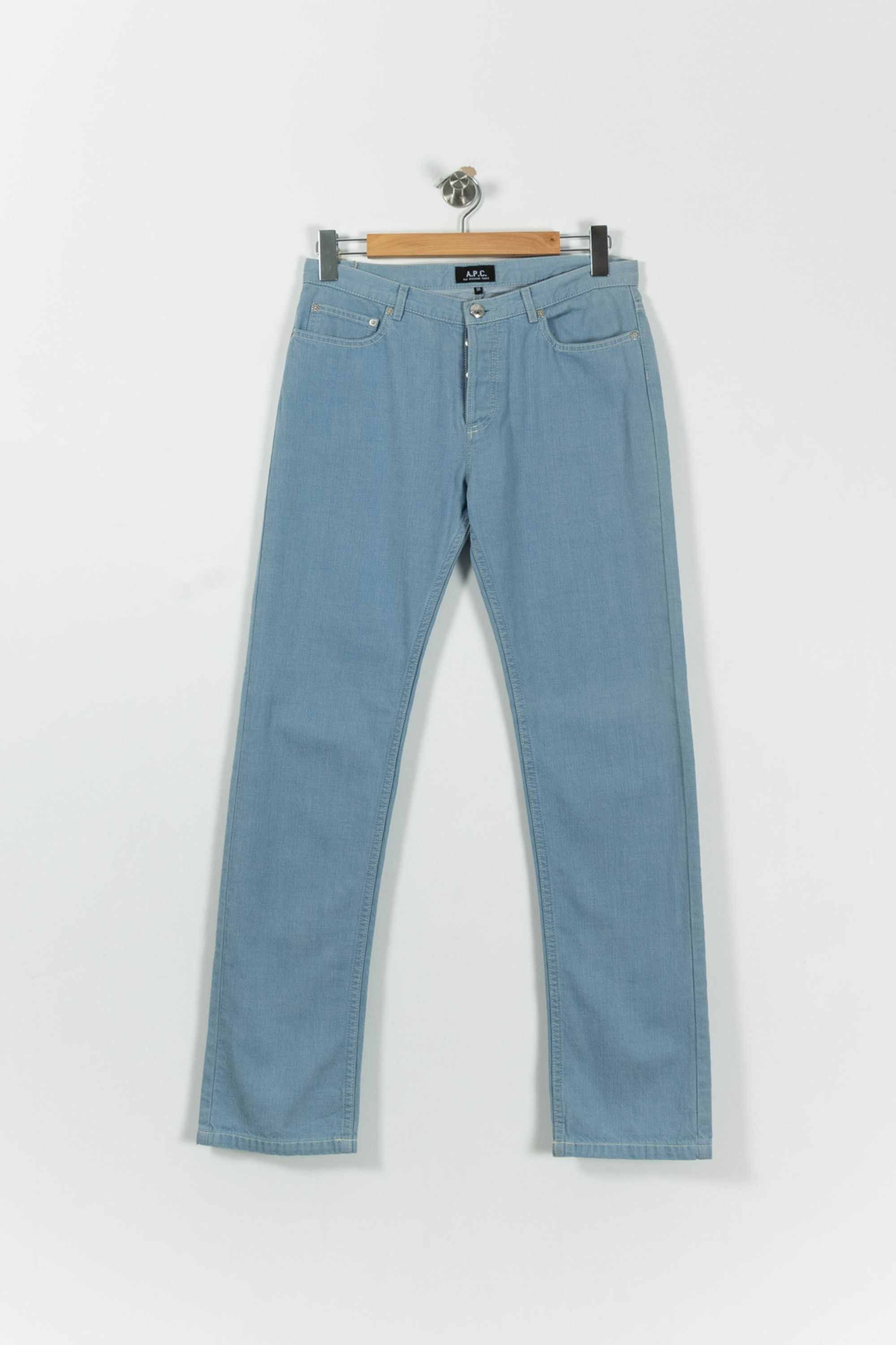 Cropped slim jeans with studs A.P.C - Seconde main Blue