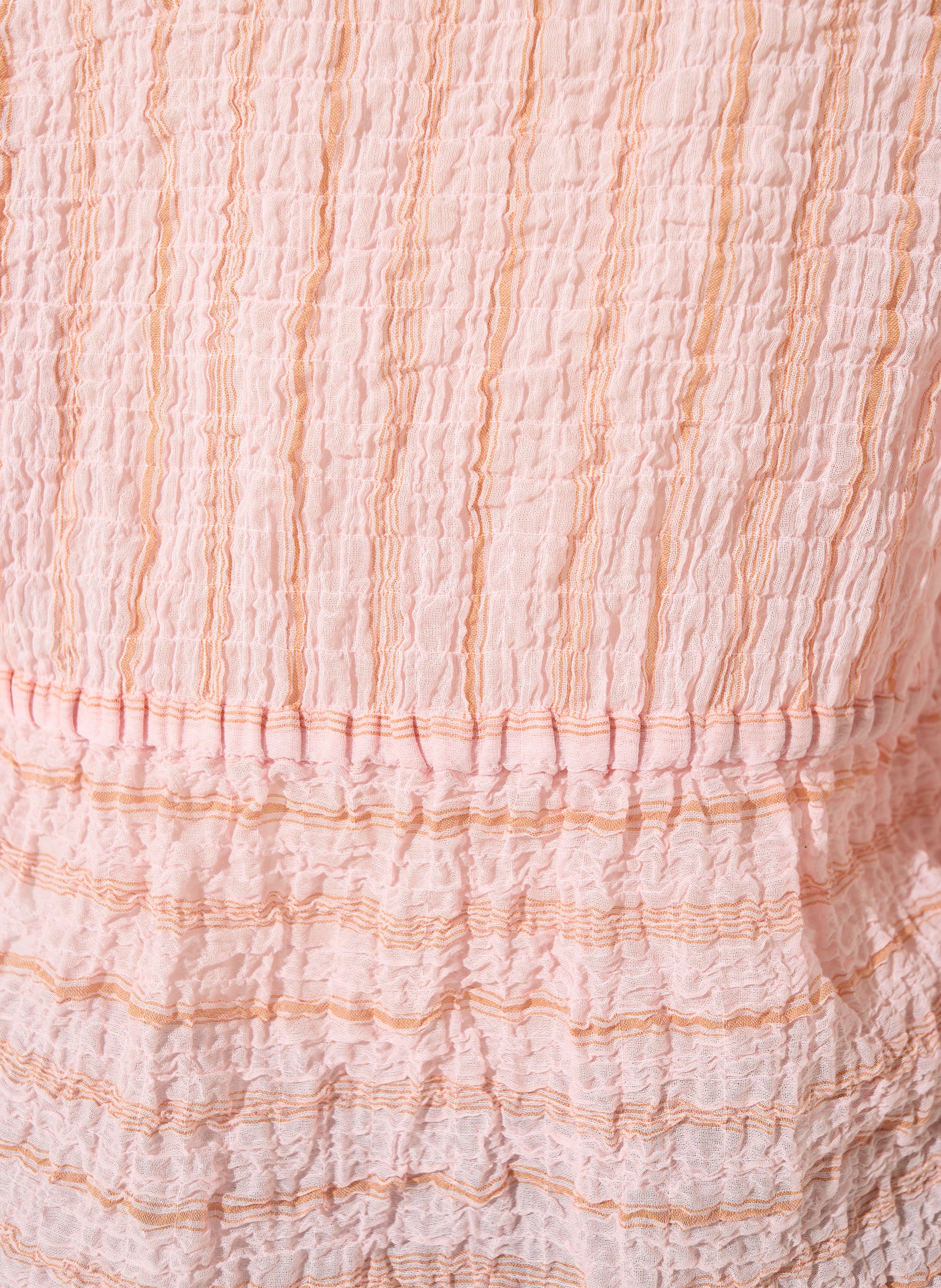 Top col v imprimé en coton COTELAC ACOTE Rose