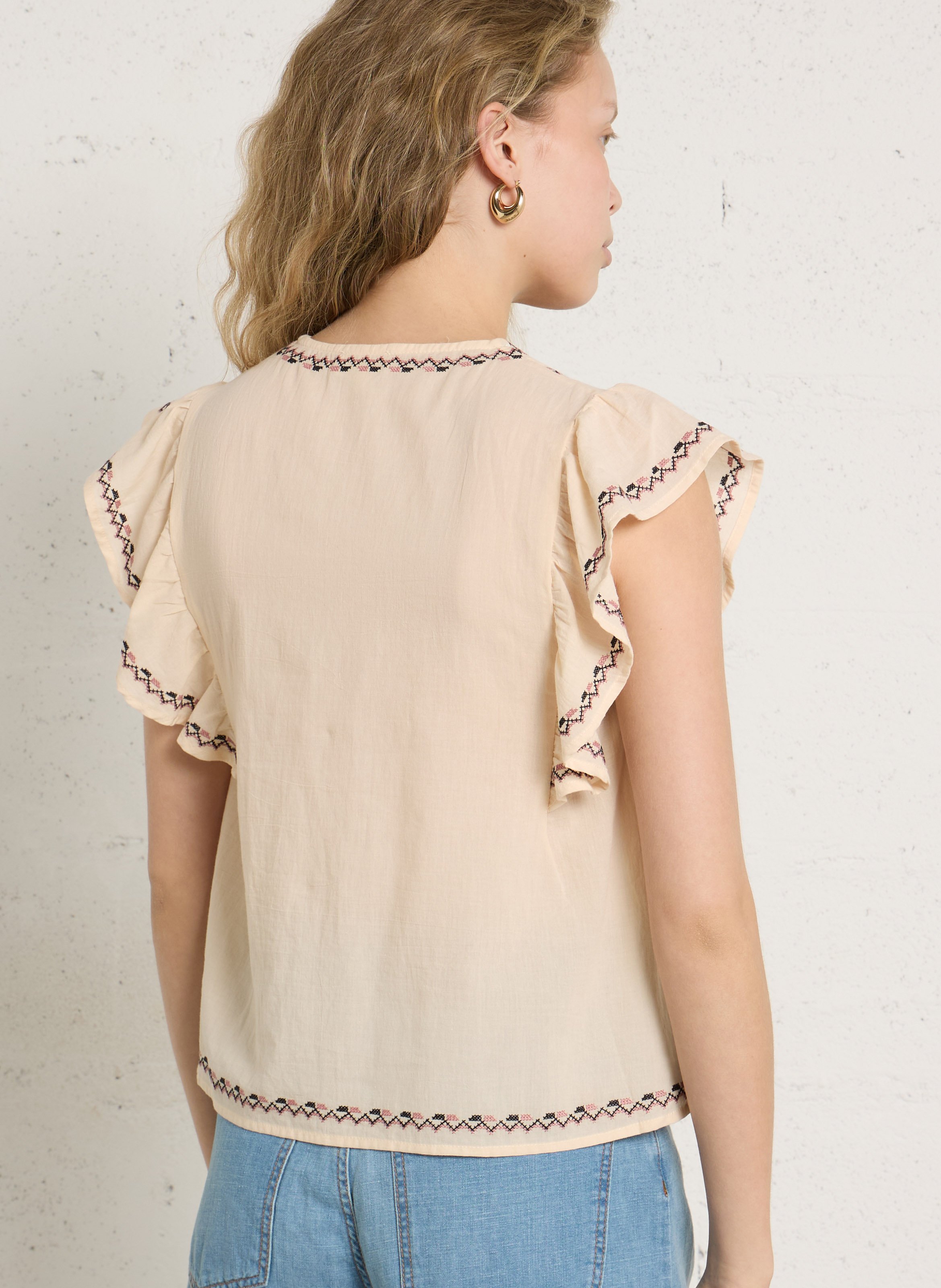 Top ample en coton THE KORNER Blanc