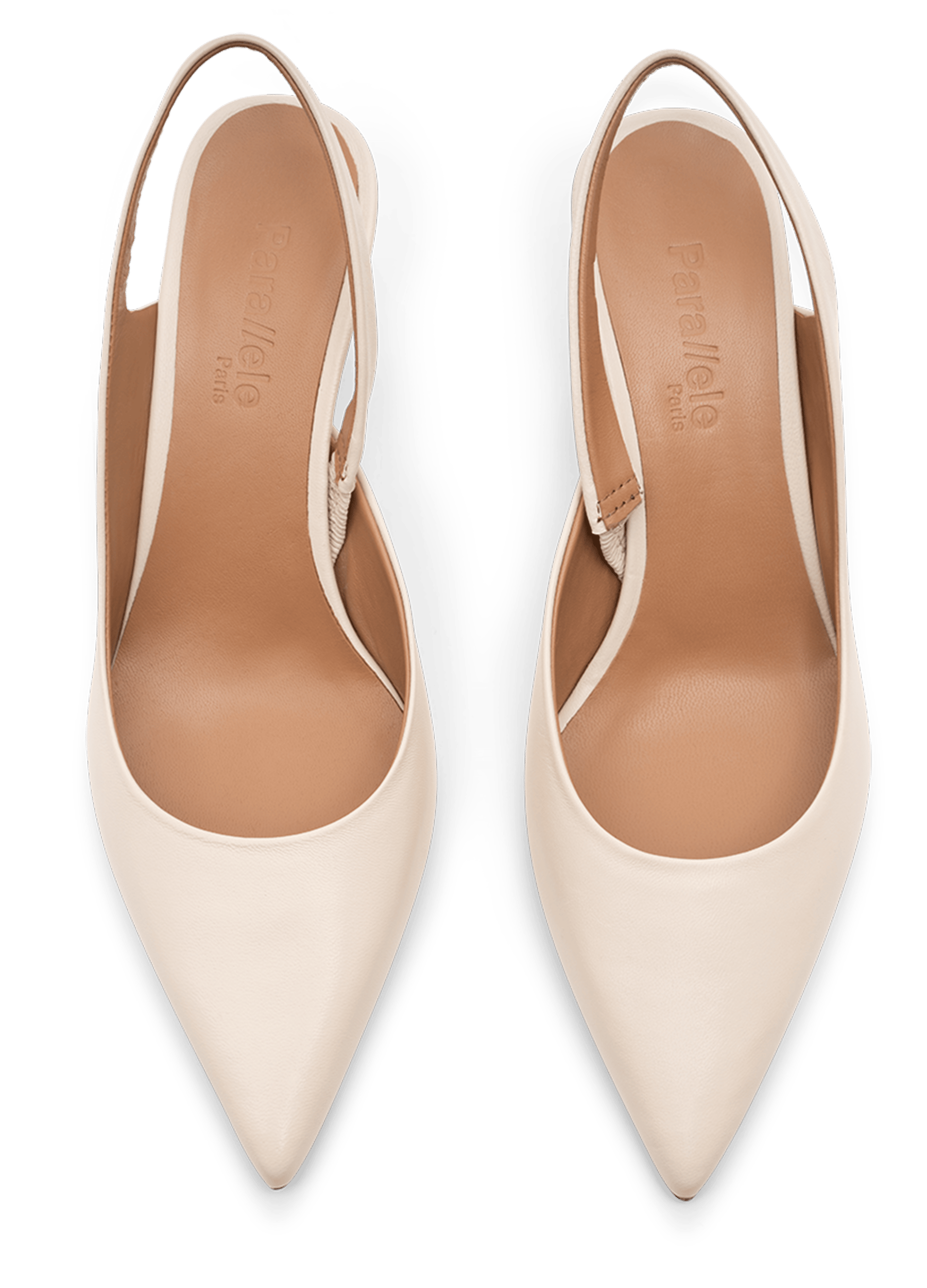 Slingback en cuir nappa latte PARALLELE PARIS Blanc