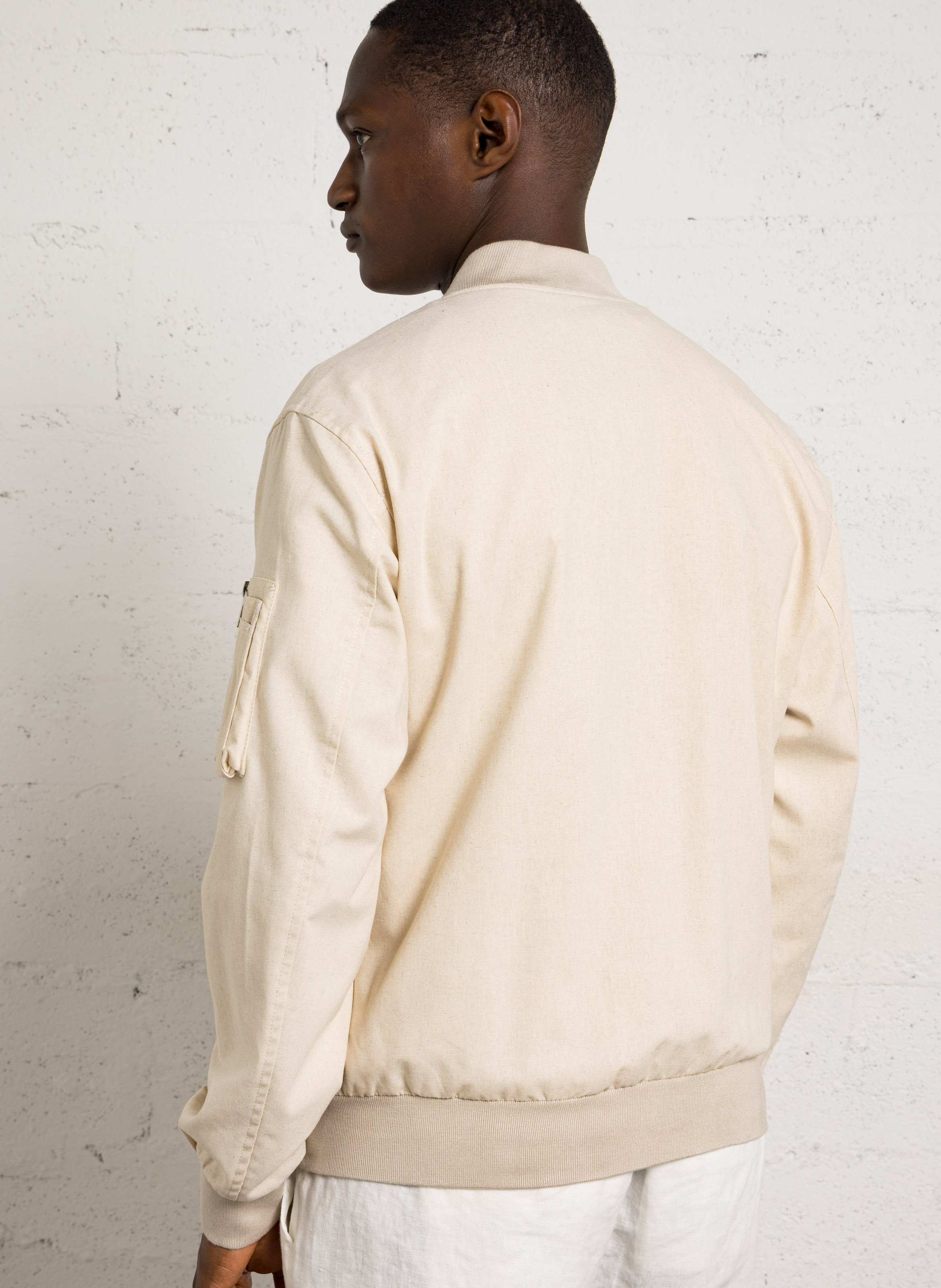 Chaqueta oversize cuello teddy BOMBERS ORIGINAL Beige