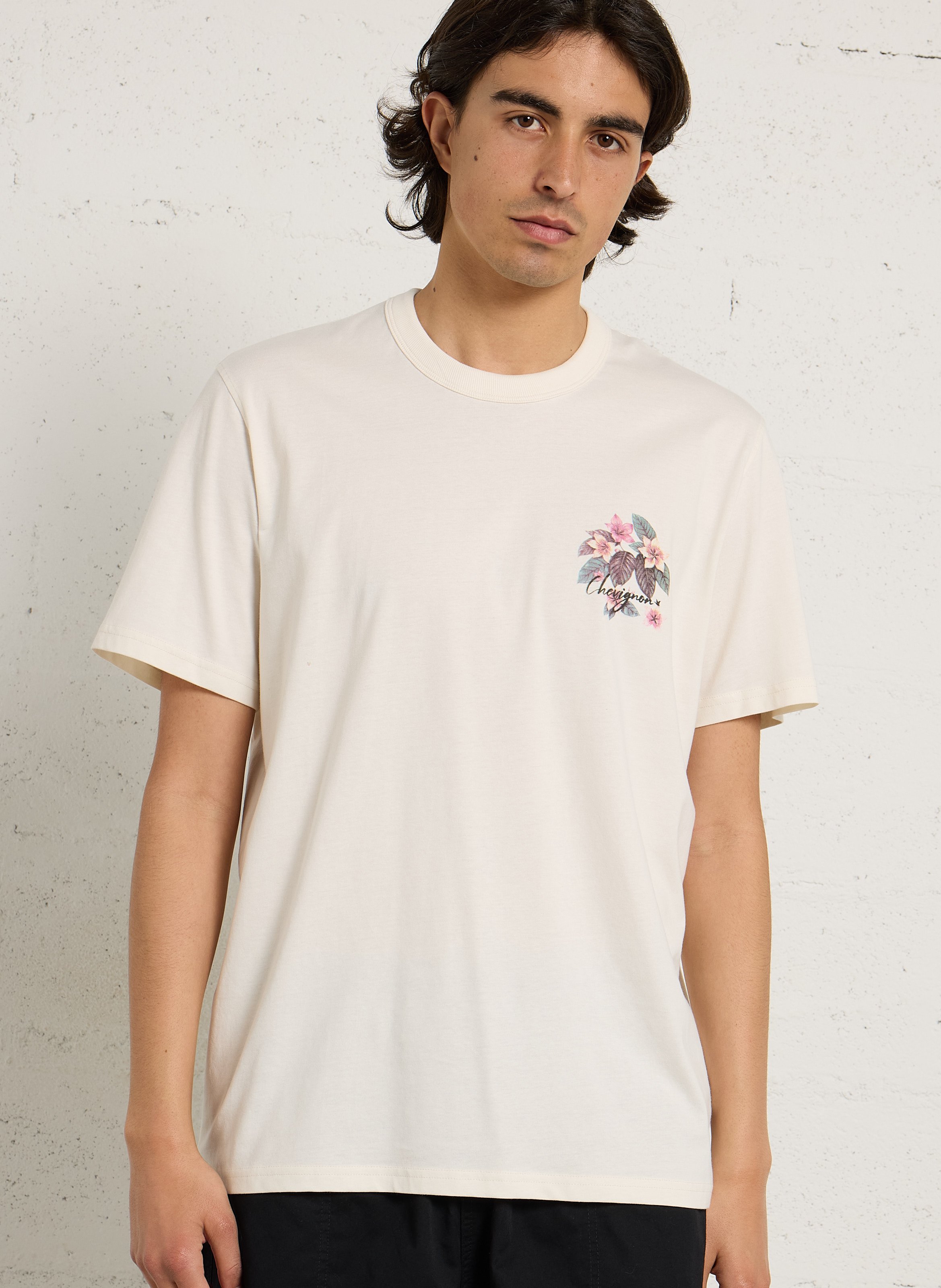 T-Shirt mit geradem Schnitt und Bio-Baumwolle bedruckt CHEVIGNON Weiss