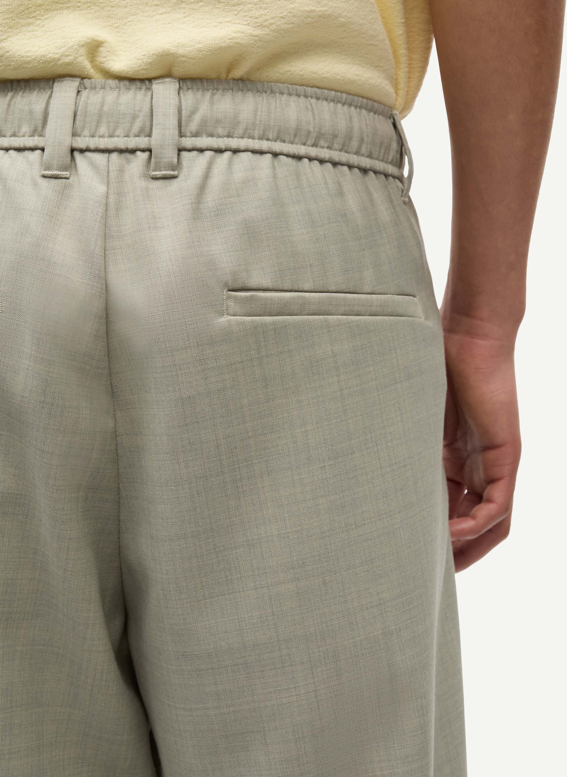 Carrotbroek van wolmix Beige