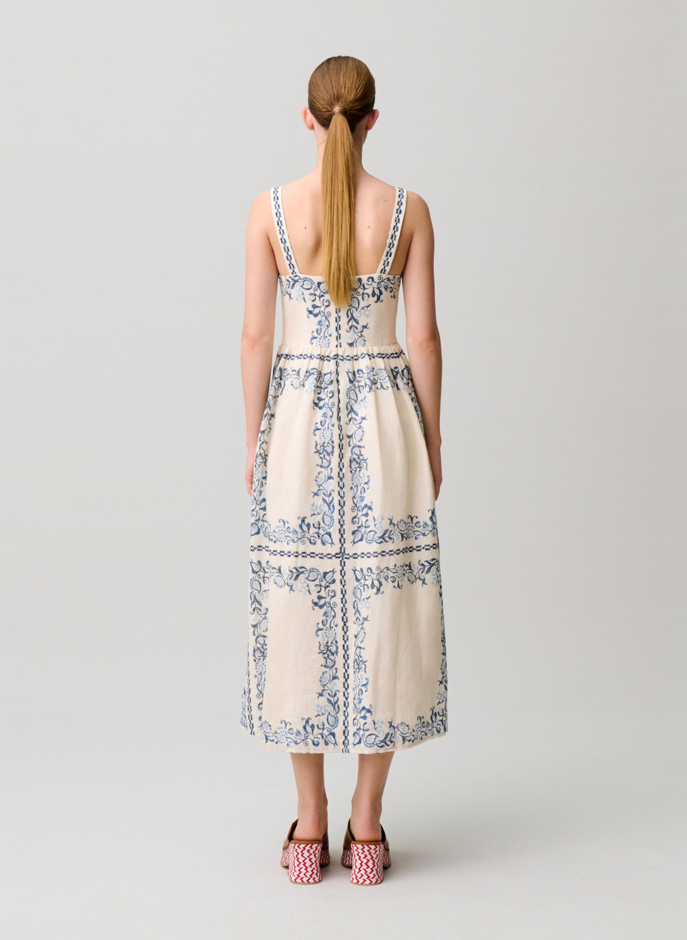 Linnen jurk met print CLAUDIE PIERLOT Veelkleurig