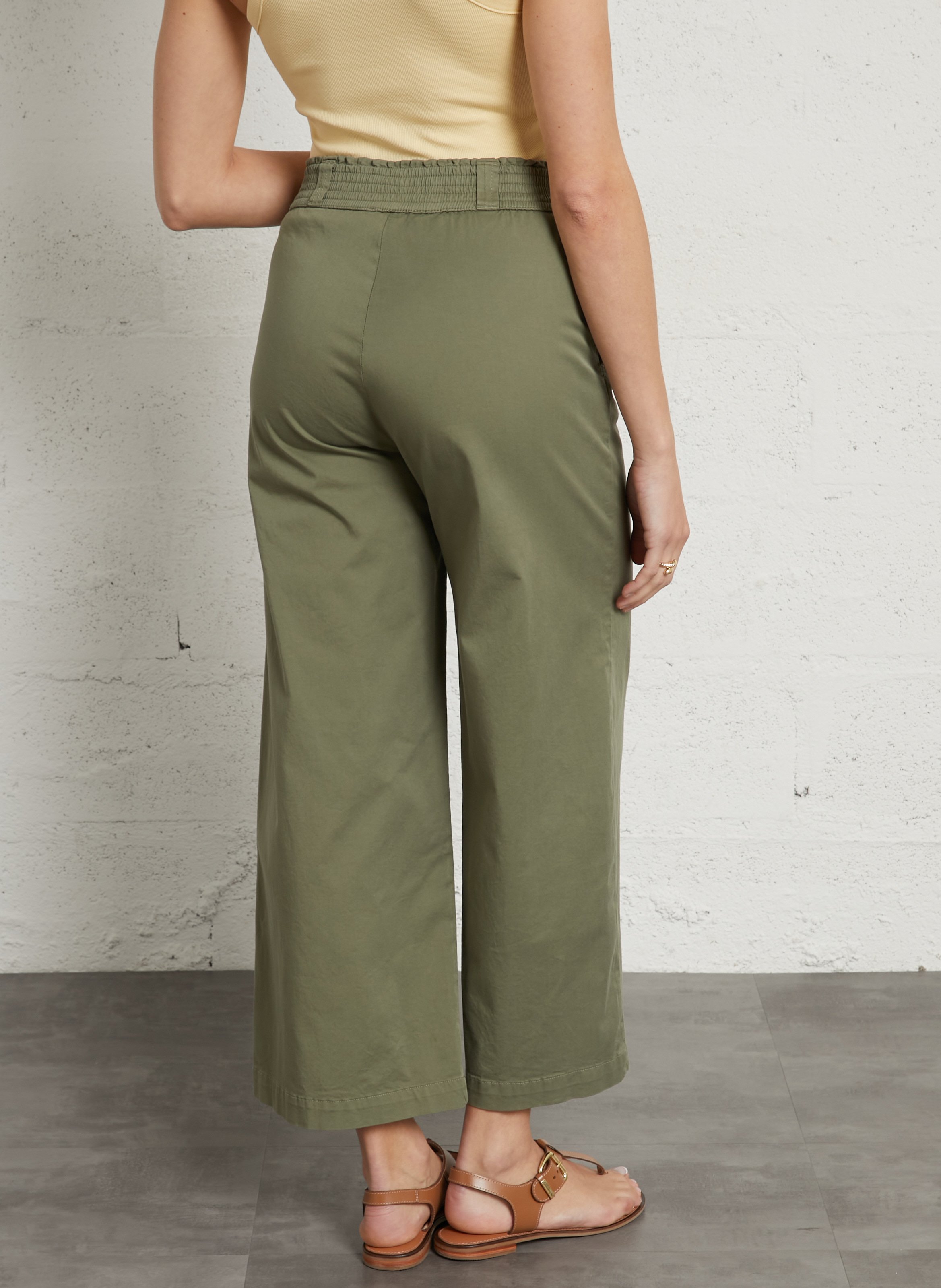 Pantalon large en coton MAISON 123 Vert