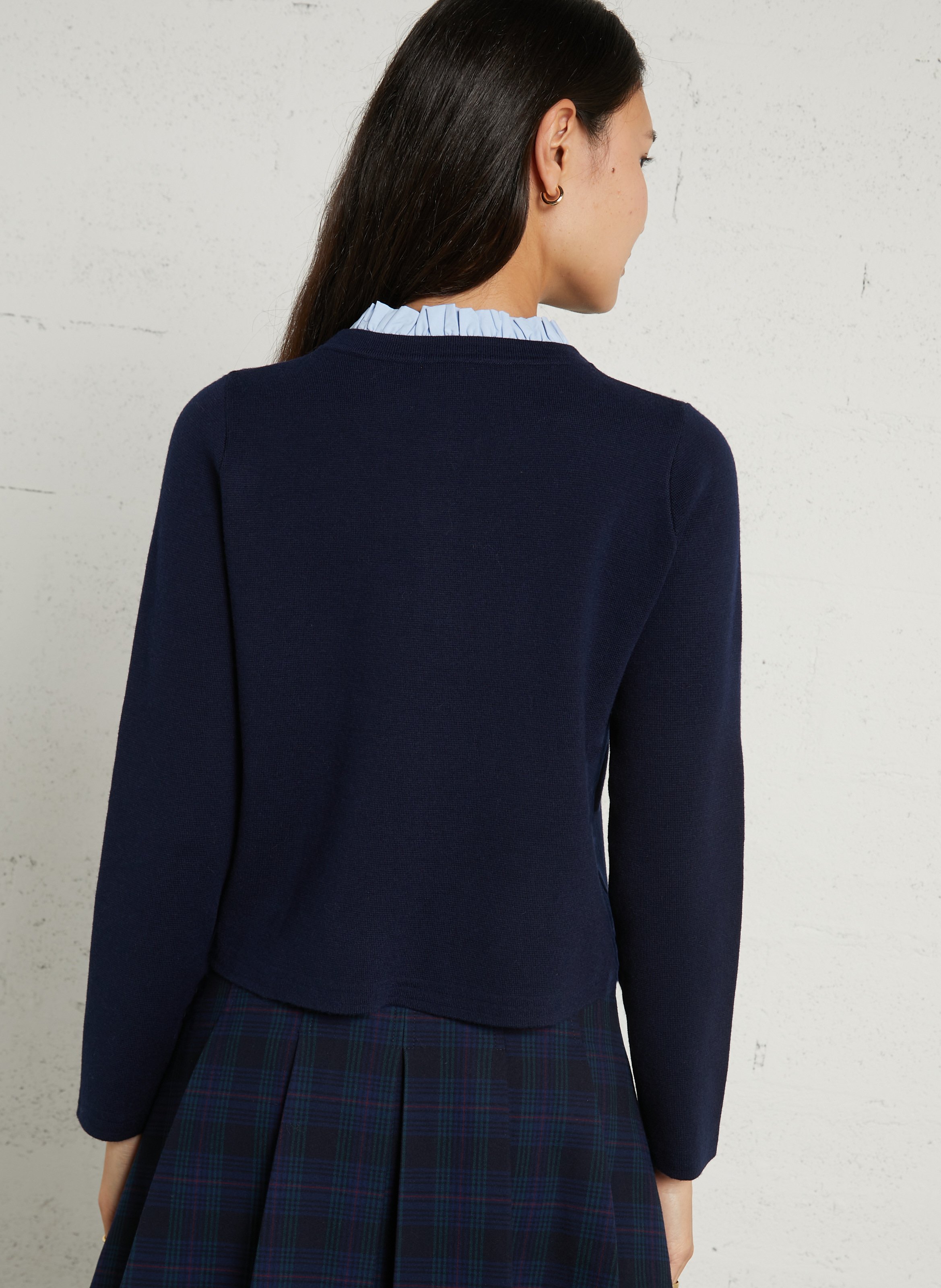 Gilet droit col rond SUNCOO Bleu