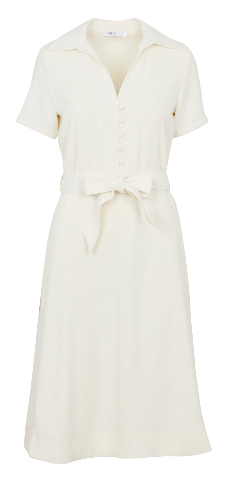 Kurzkleid mit V-Ausschnitt ZAPA Weiss