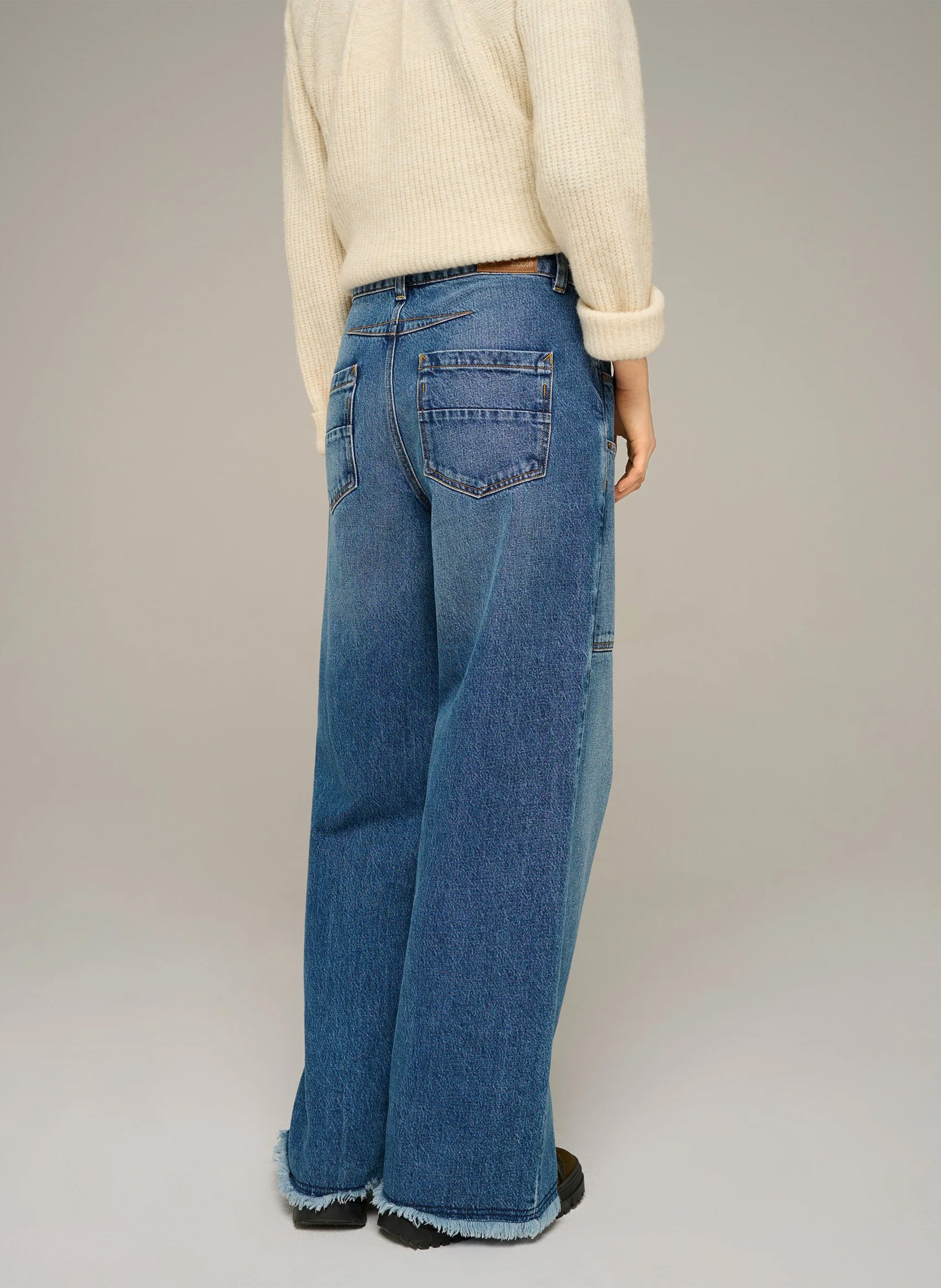 Weite Jeans aus Baumwoll-Mix COTELAC ACOTE Blau