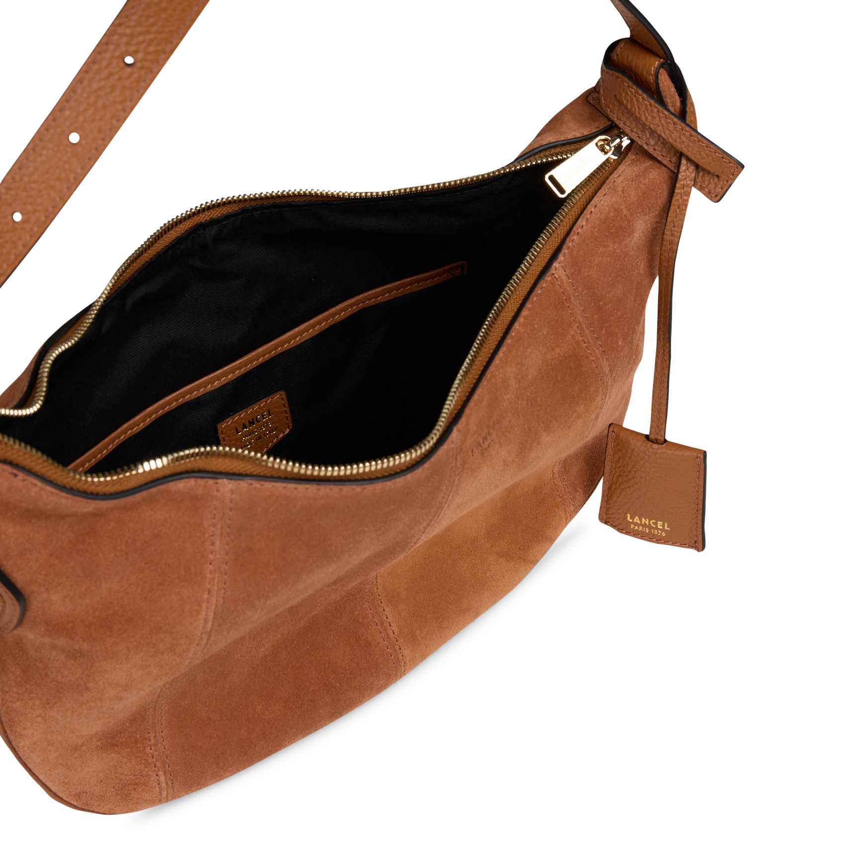 Leather hobo bag LANCEL Beige