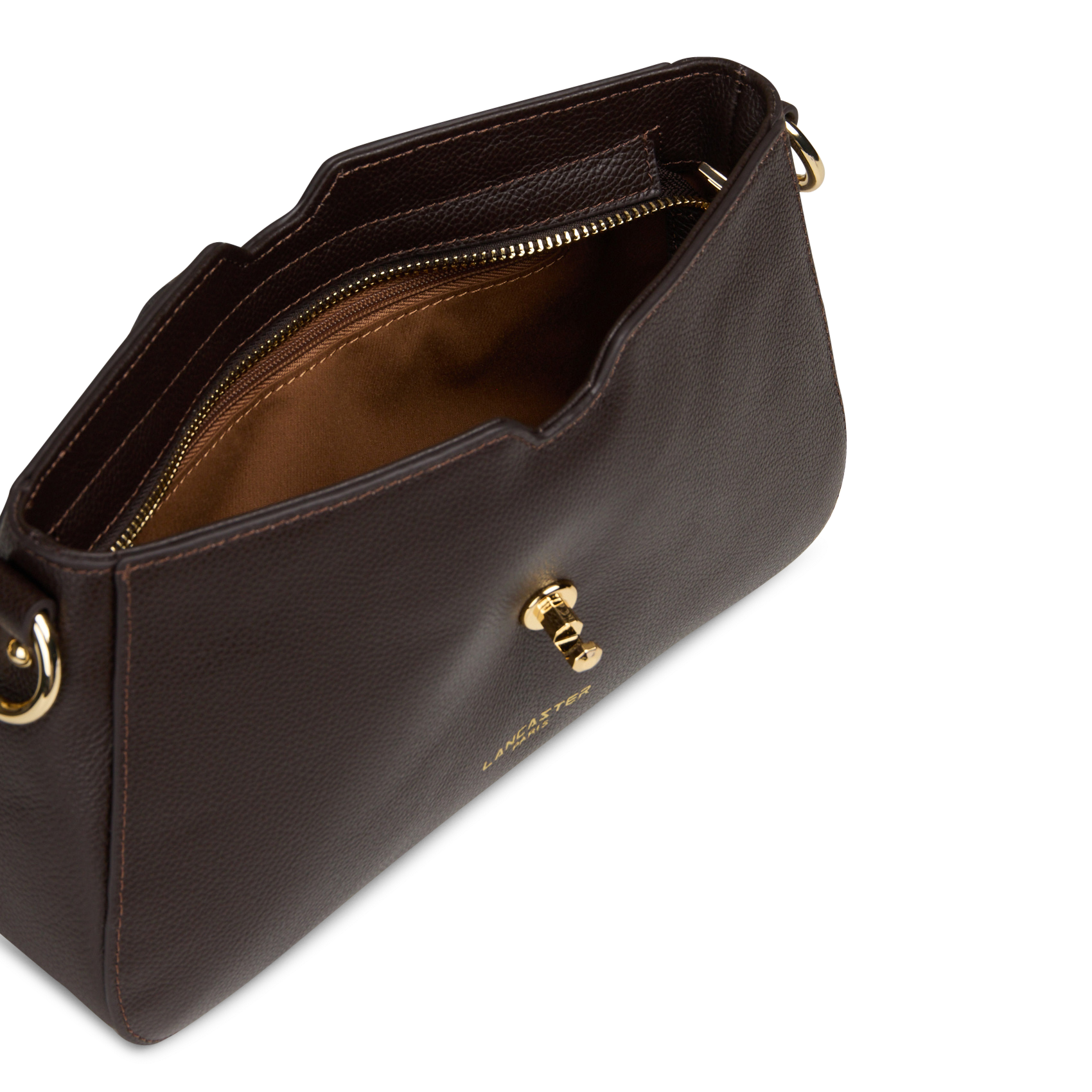 Sac à main rectangle en cuir de vachette LANCASTER PARIS Marron