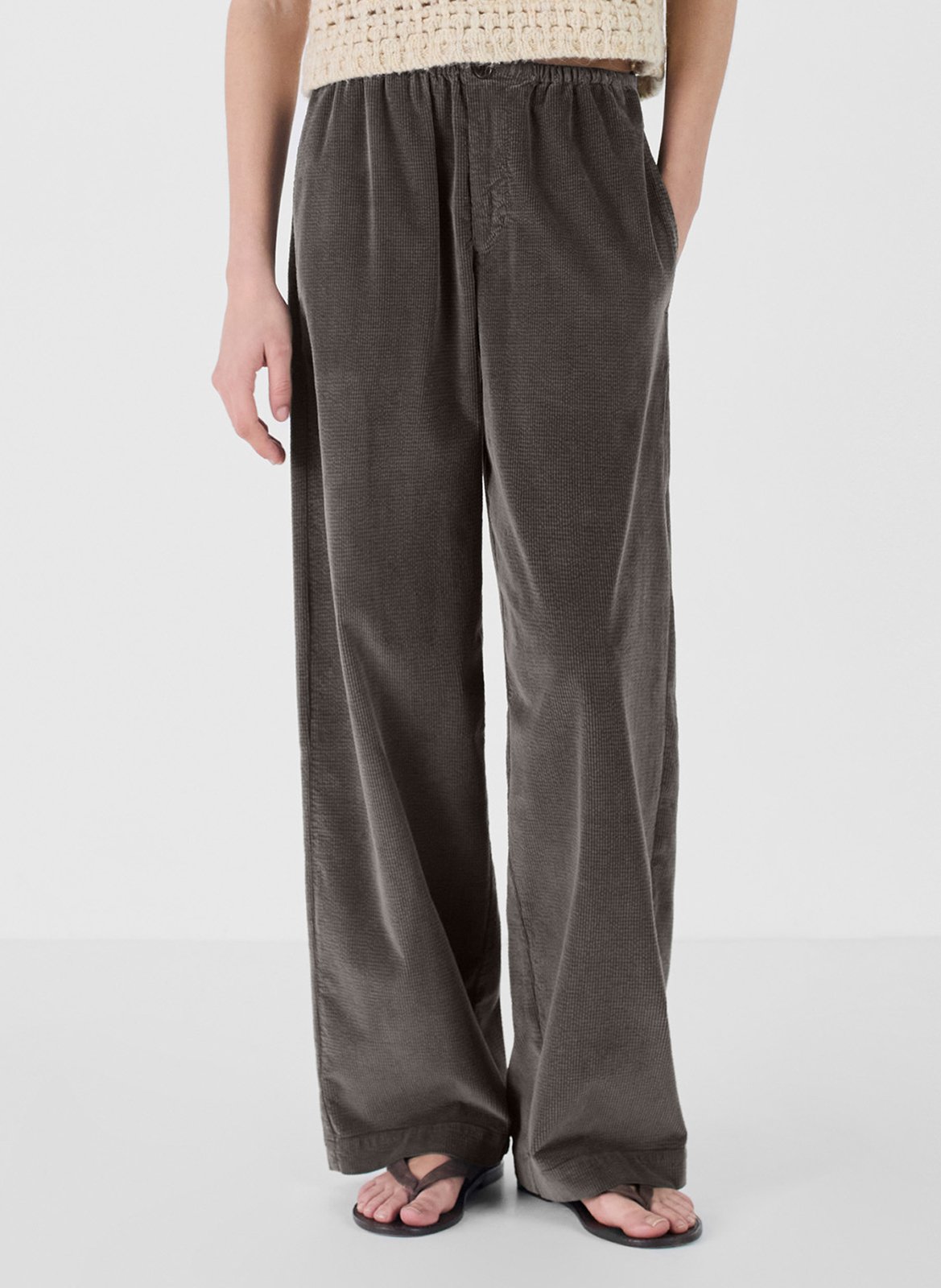 High-waisted cotton pants MASSCOB Green
