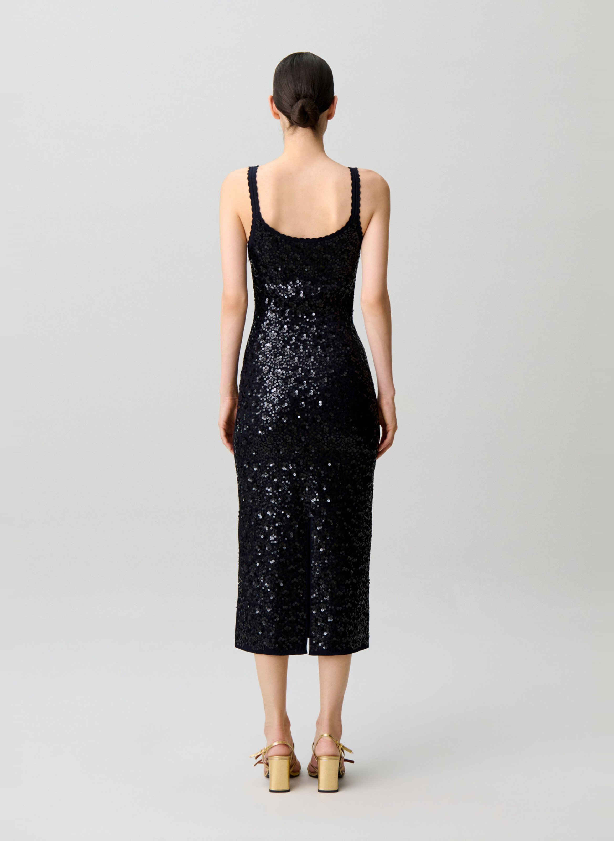 Robe longue moulante à sequins CLAUDIE PIERLOT Bleu