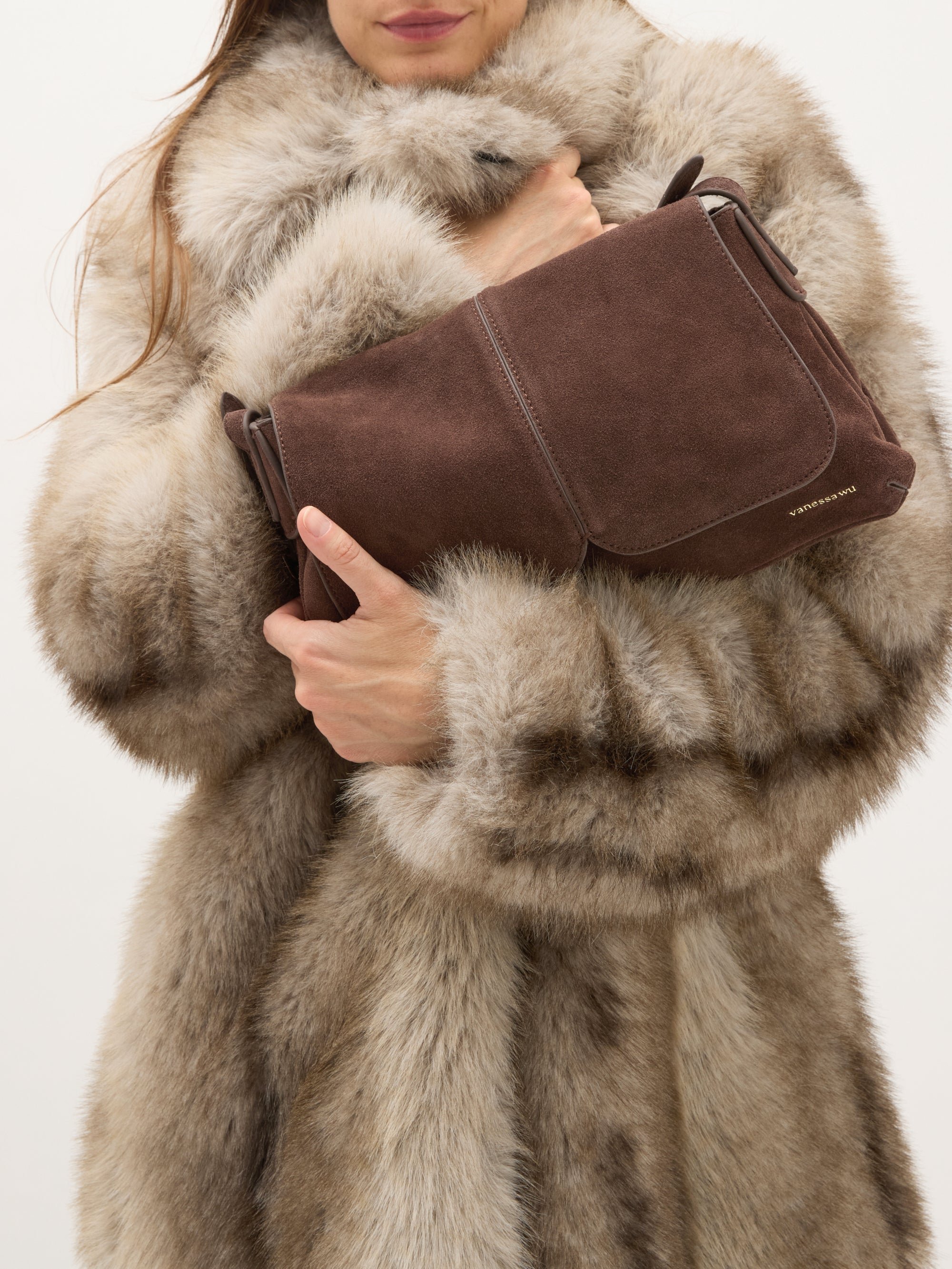 Crossbody bag with flap | Brown VANESSA WU Women