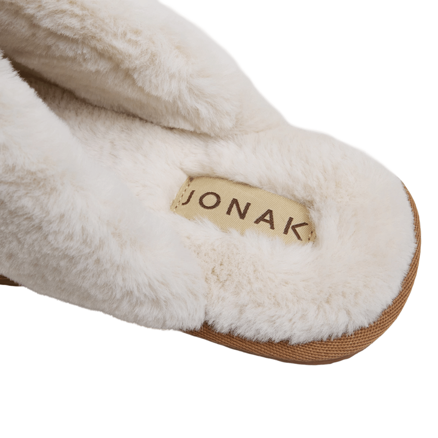 Platte pantoffels van gemengd leer JONAK Bruin