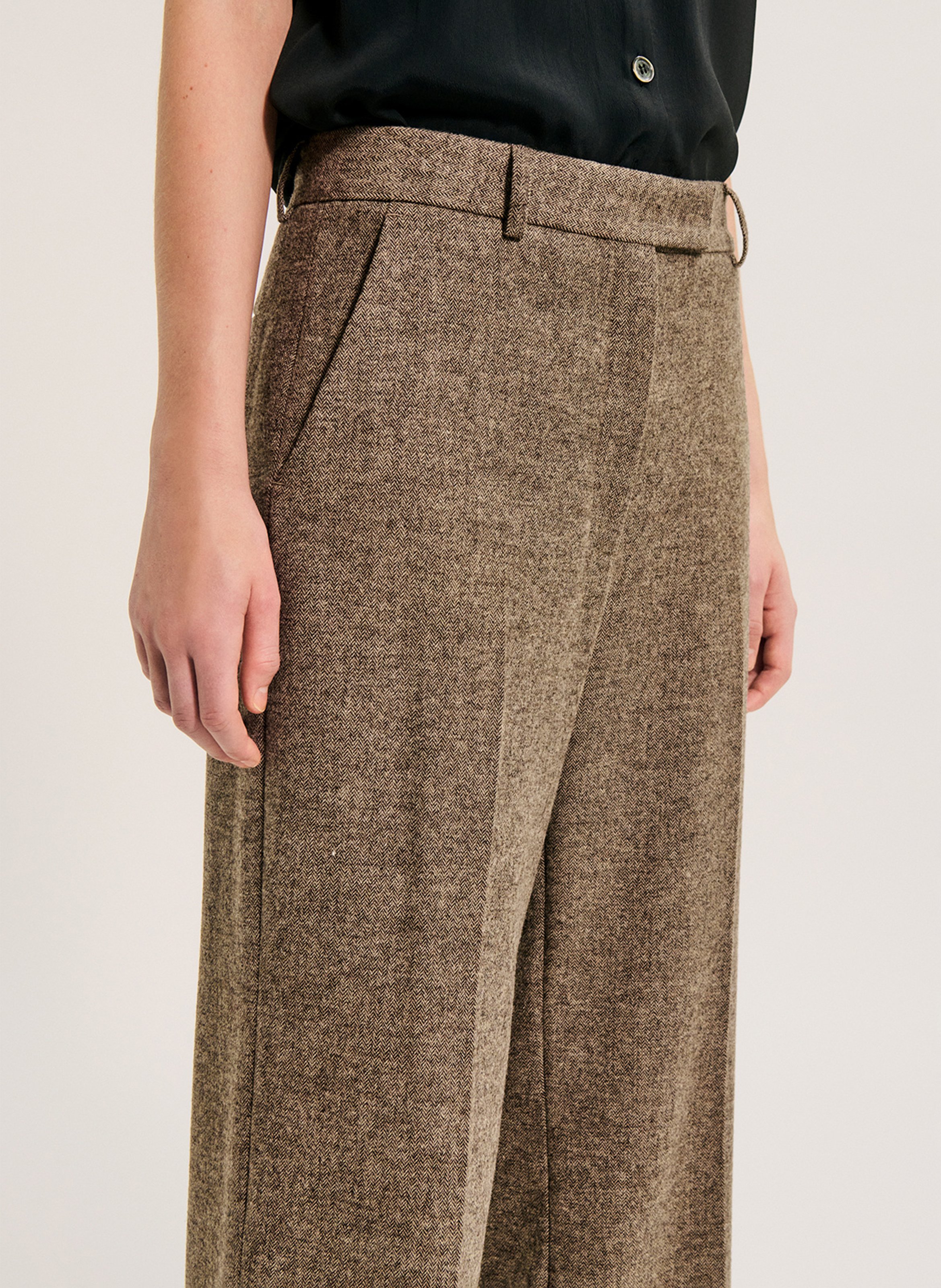 Gerade geschnittene Strickhose PABLO Braun