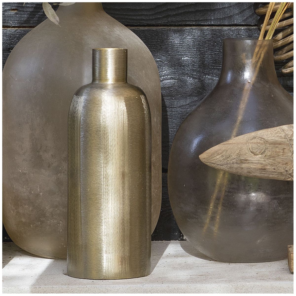 Metal vase - large model BLANC D'IVOIRE Yellow