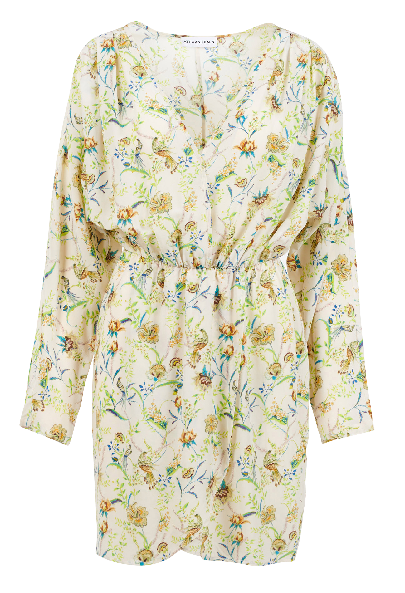 Robe courte cintrée col V ATTIC AND BARN Beige