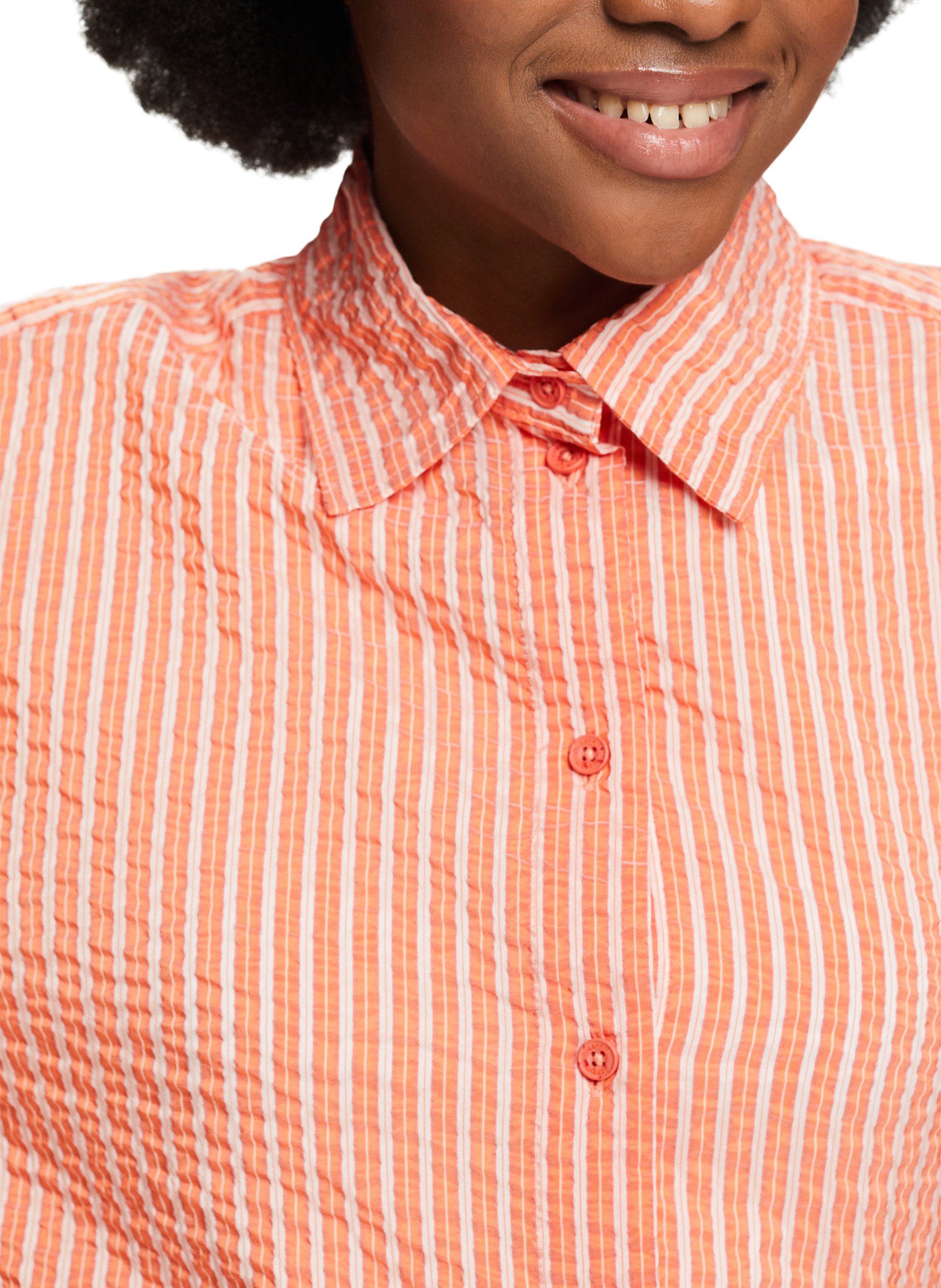 Chemise col classique rayée  ESPRIT Orange