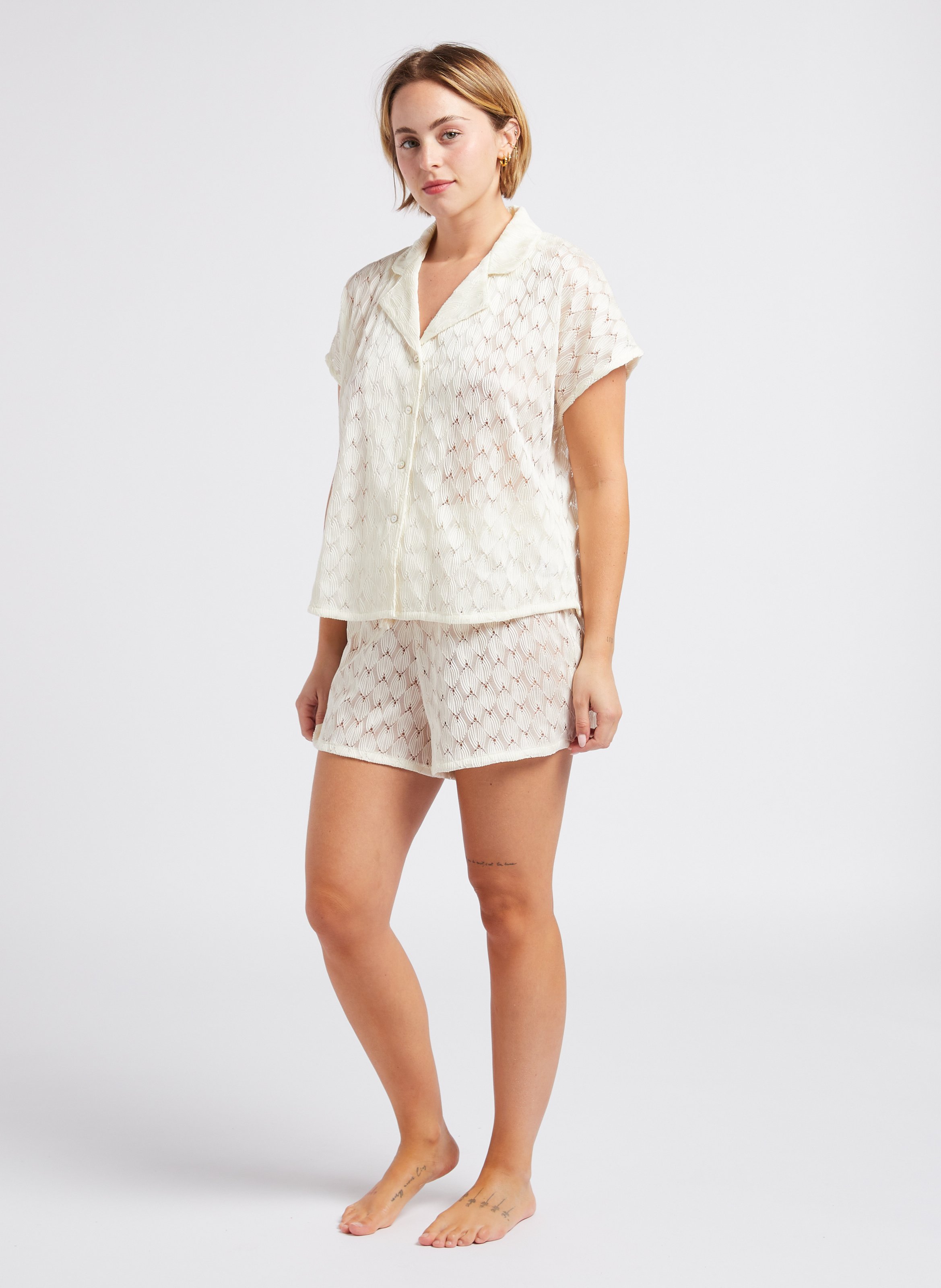 Short-sleeved loose-fit shirt LA NOUVELLE White