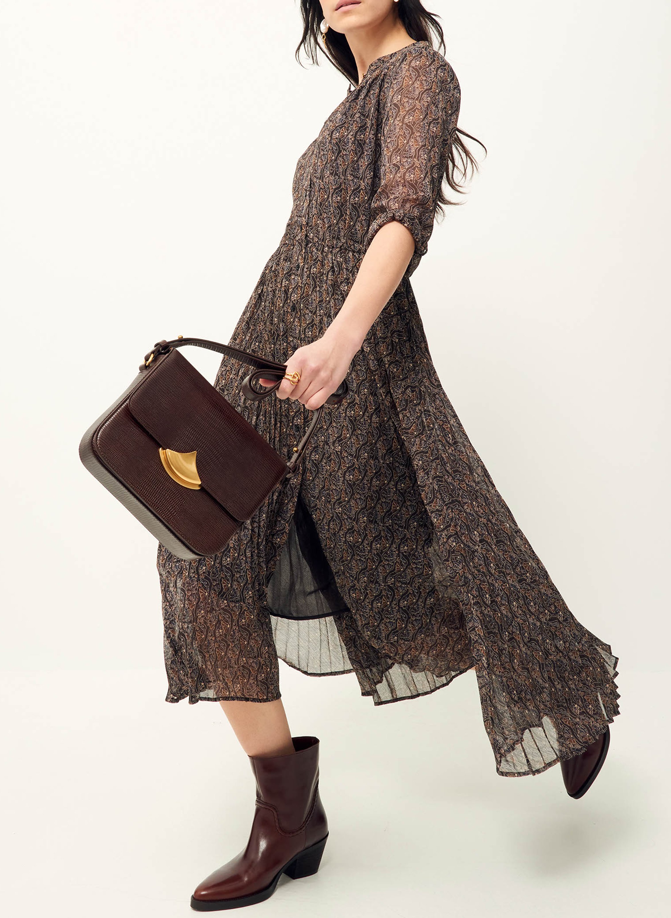 Sac bandoulière en cuir SESSUN Marron