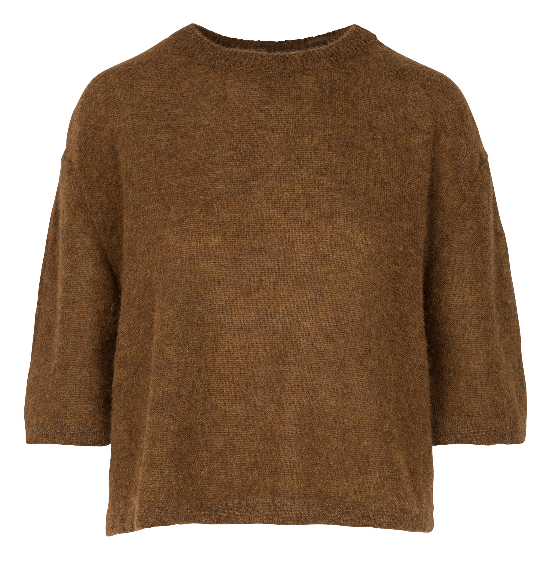 Pull oversize col rond en laine mélangée SESSUN Marron