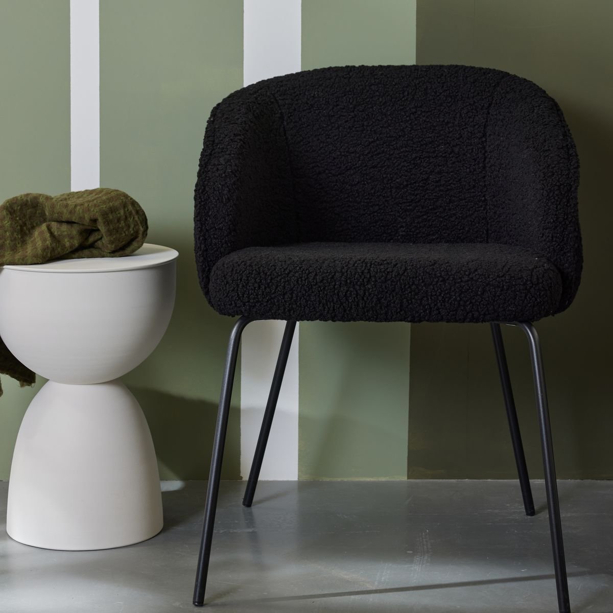 Fauteuil en bouclette FACTORY Noir
