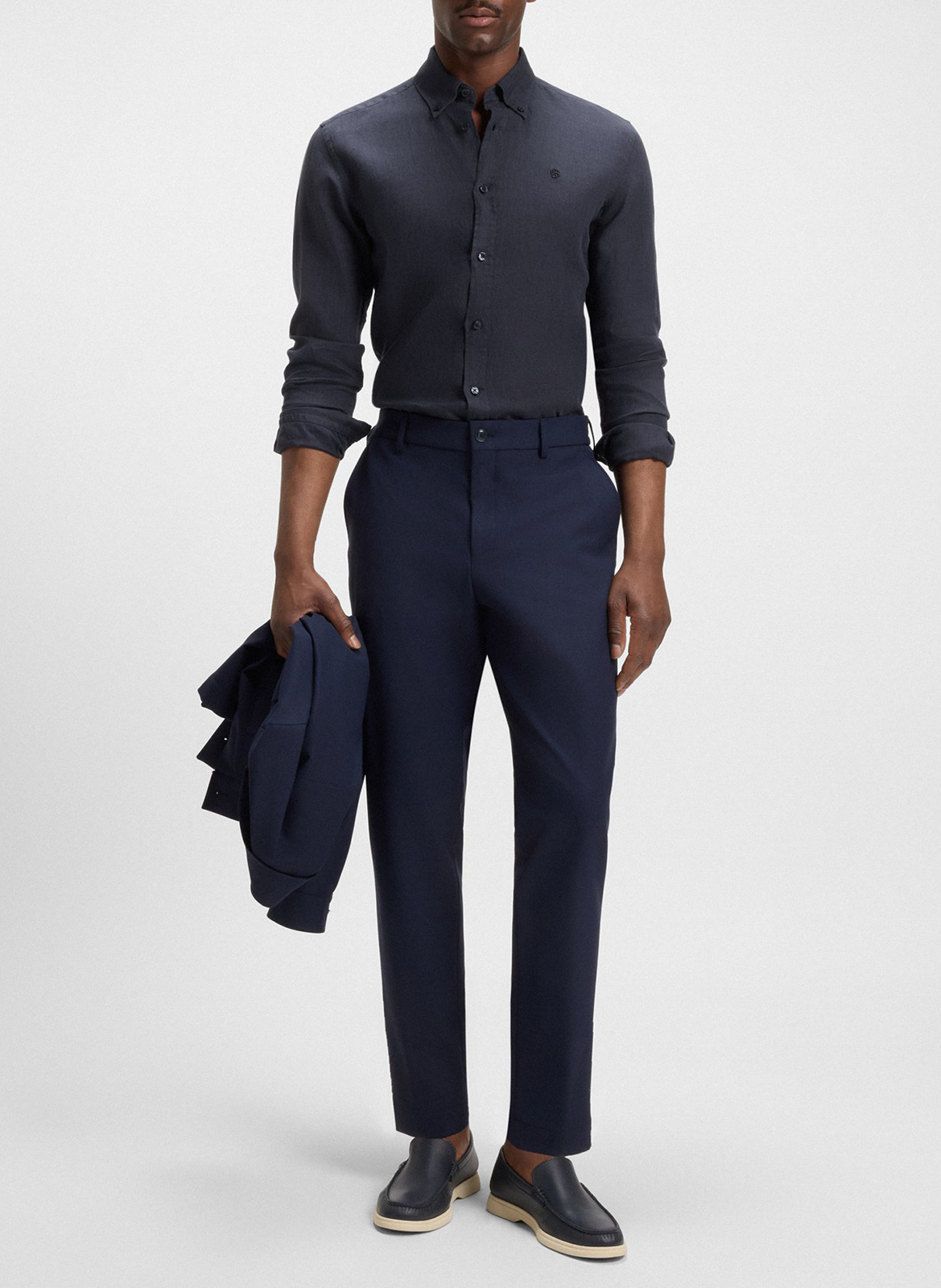 Slim-fit linen shirt BOSS Blue