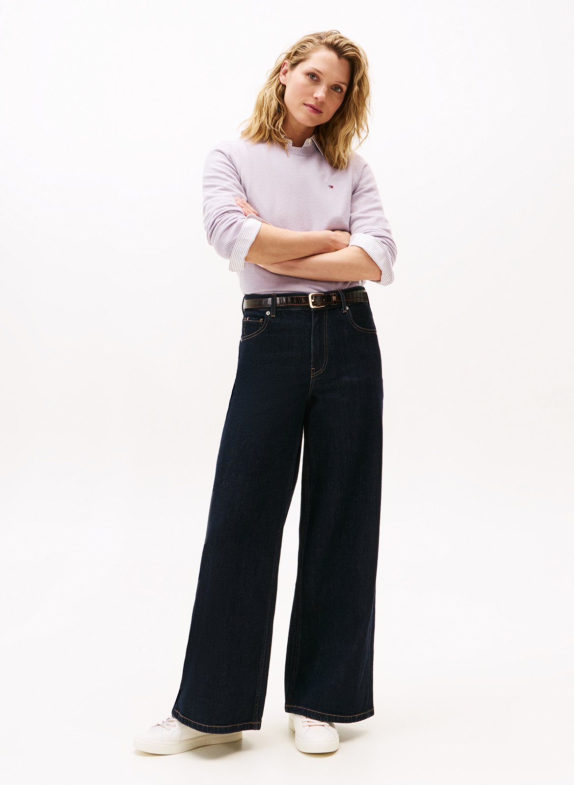 Baskets basses en cuir TOMMY HILFIGER Blanc