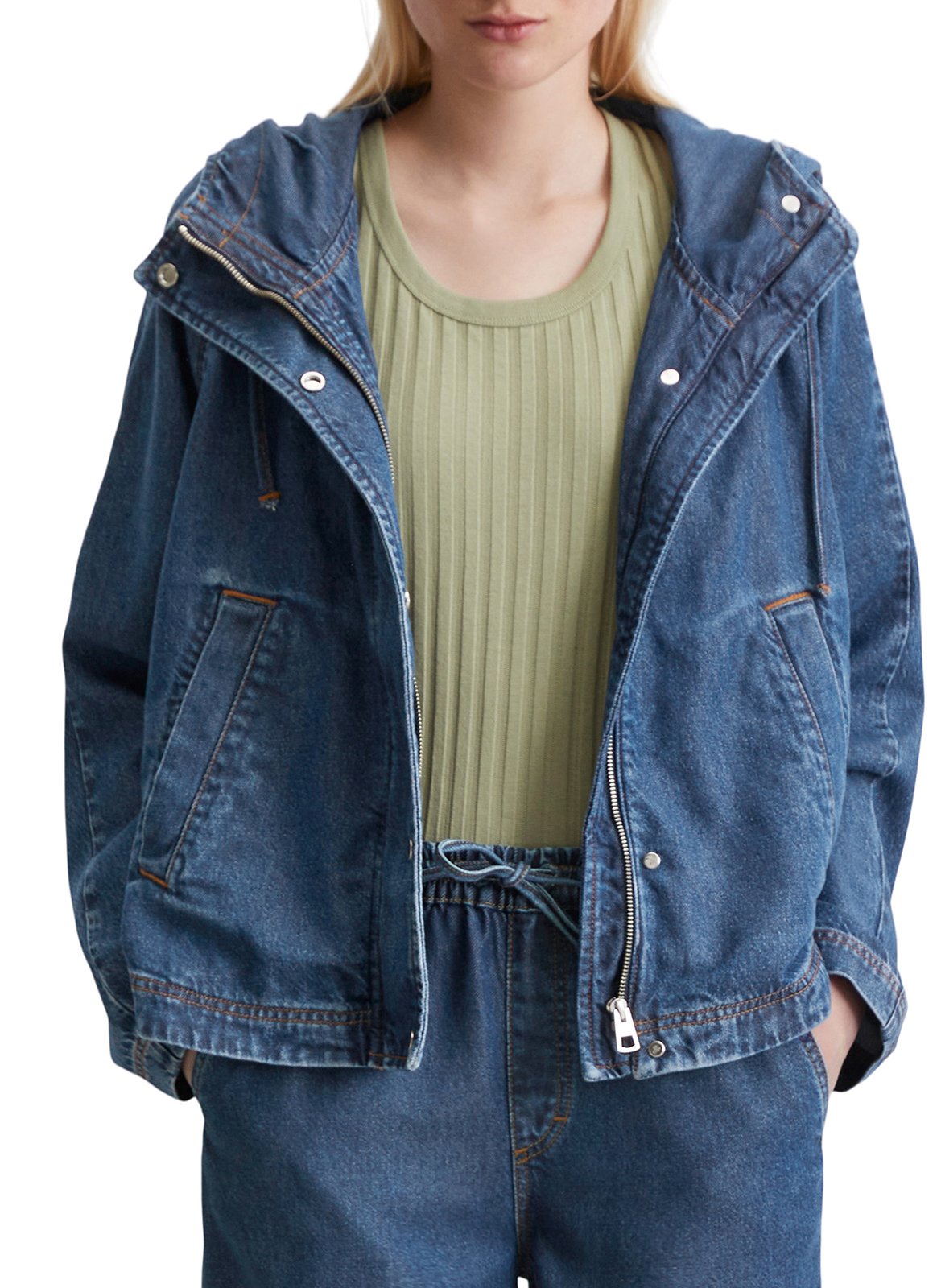 Veste col montant en denim MARC O&#039;POLO Bleu