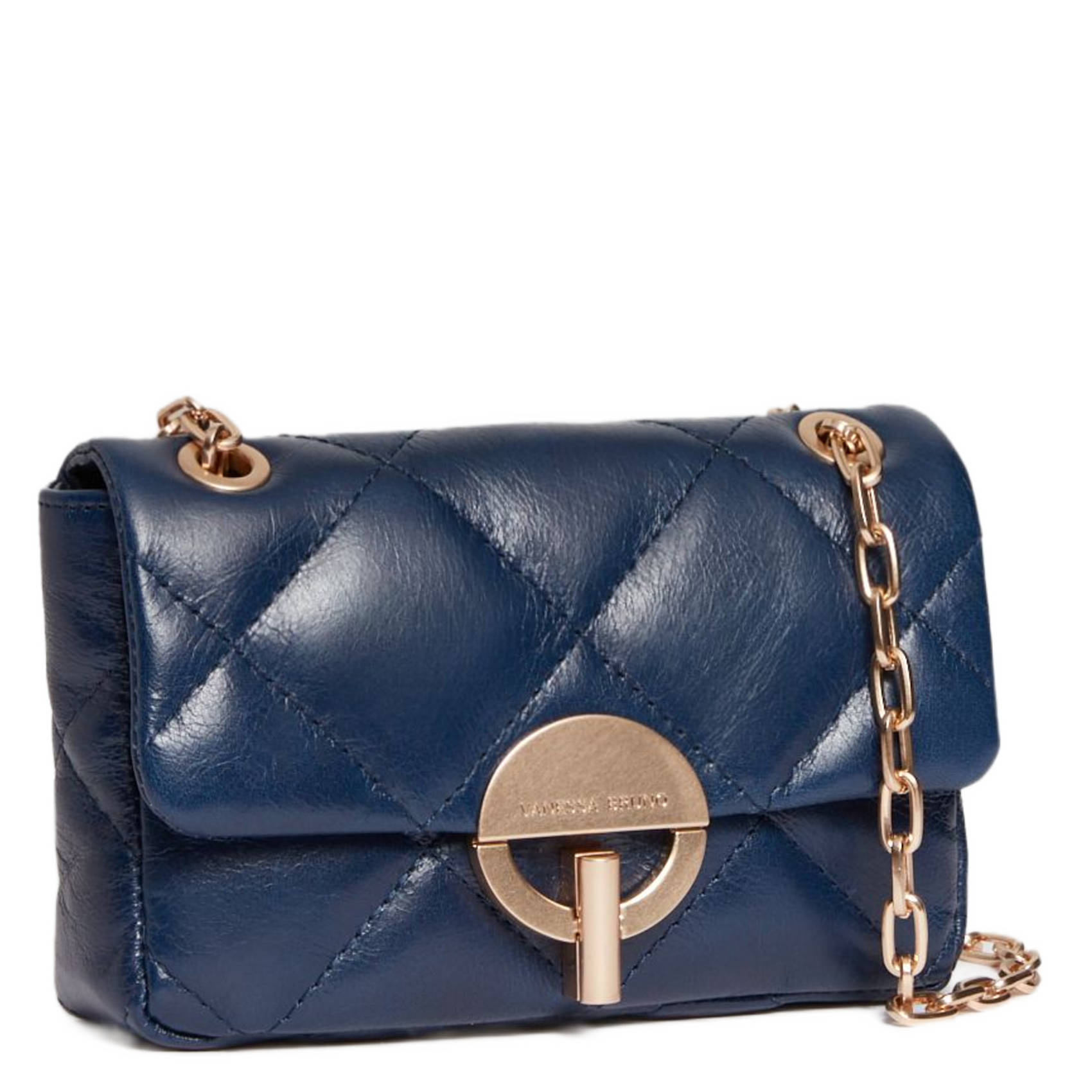 Quilted leather shoulder bag VANESSA BRUNO Blue