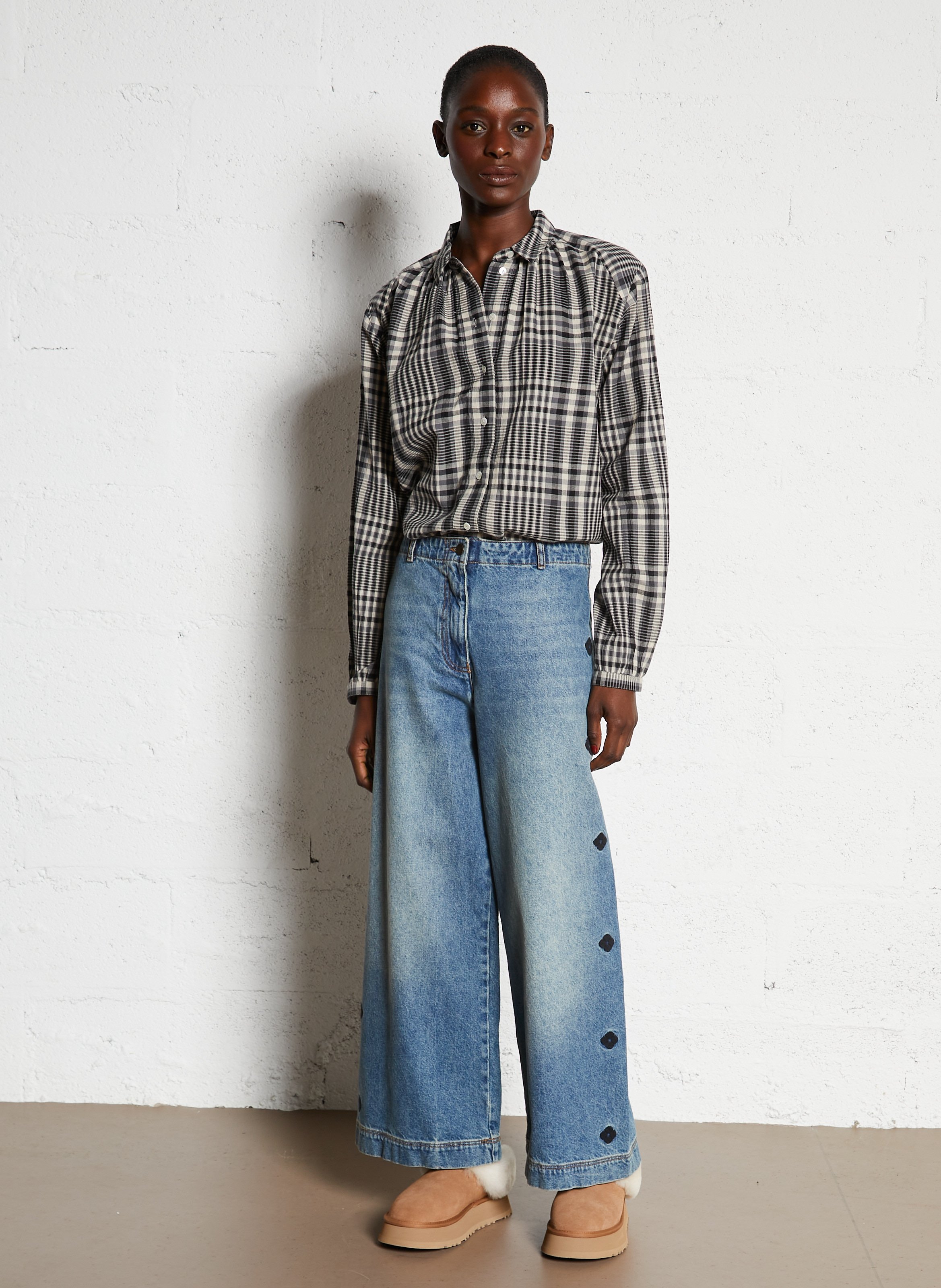 Jean large en coton TINSELS Bleu