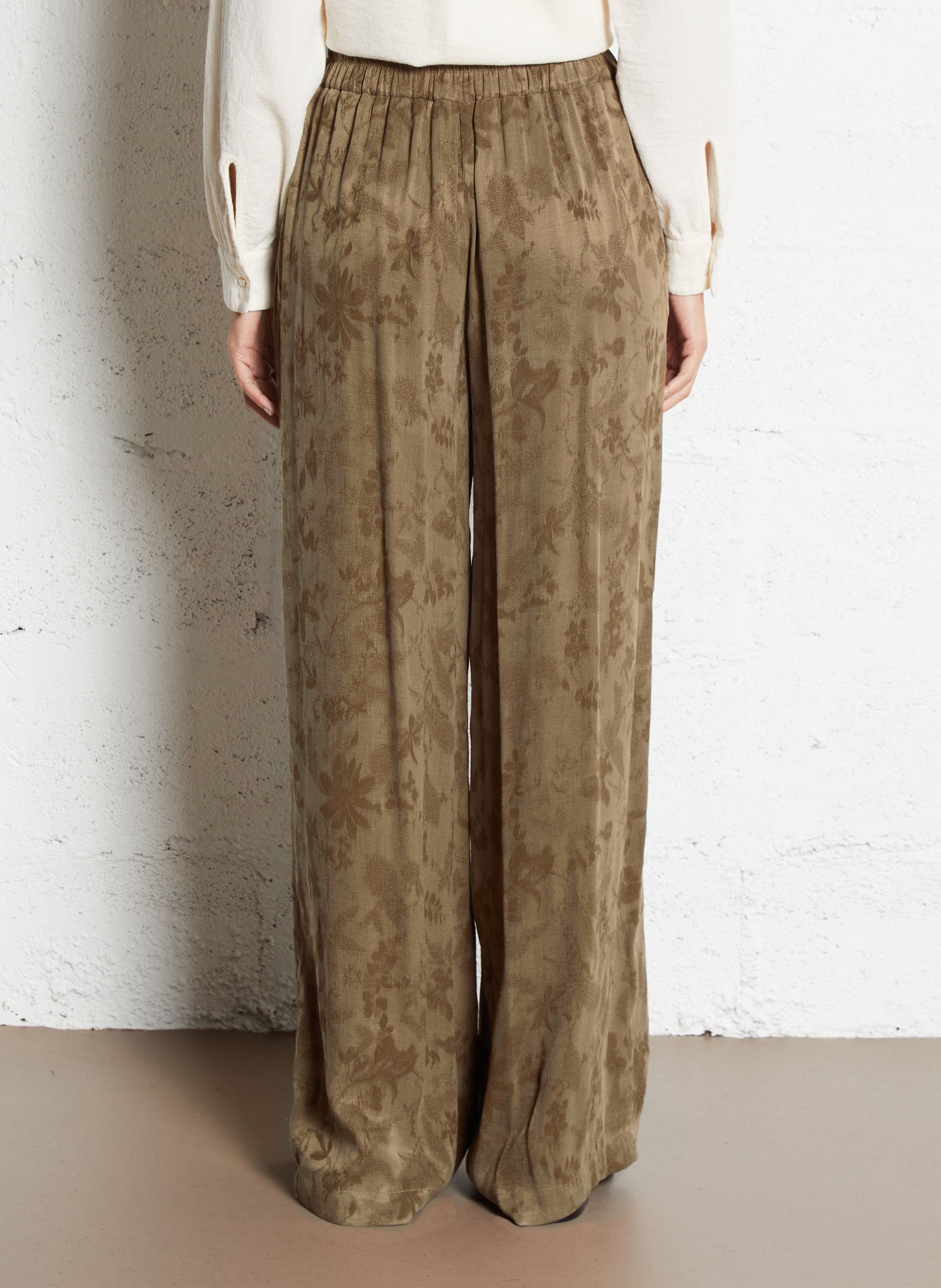 Pantalon large en jacquard MOMONI Vert