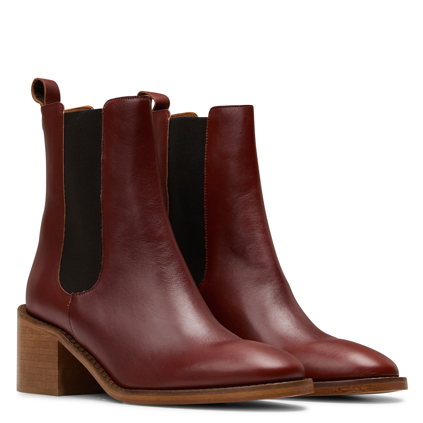 Bottines à enfiler en cuir lisse MAISON 123 Marron