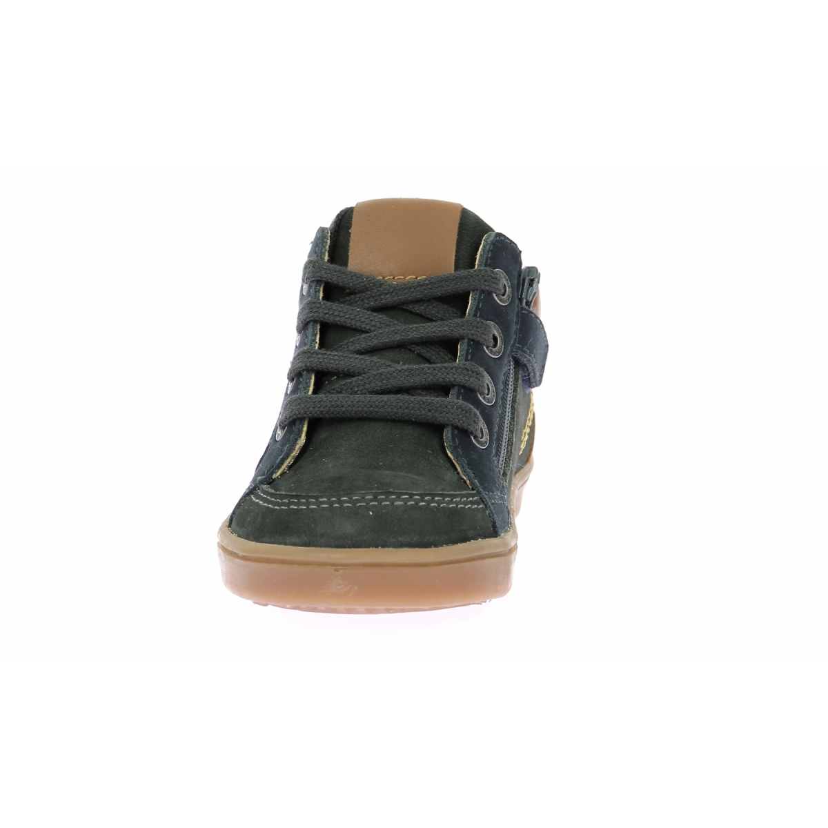 High-top leather sneakers KICKERS Green