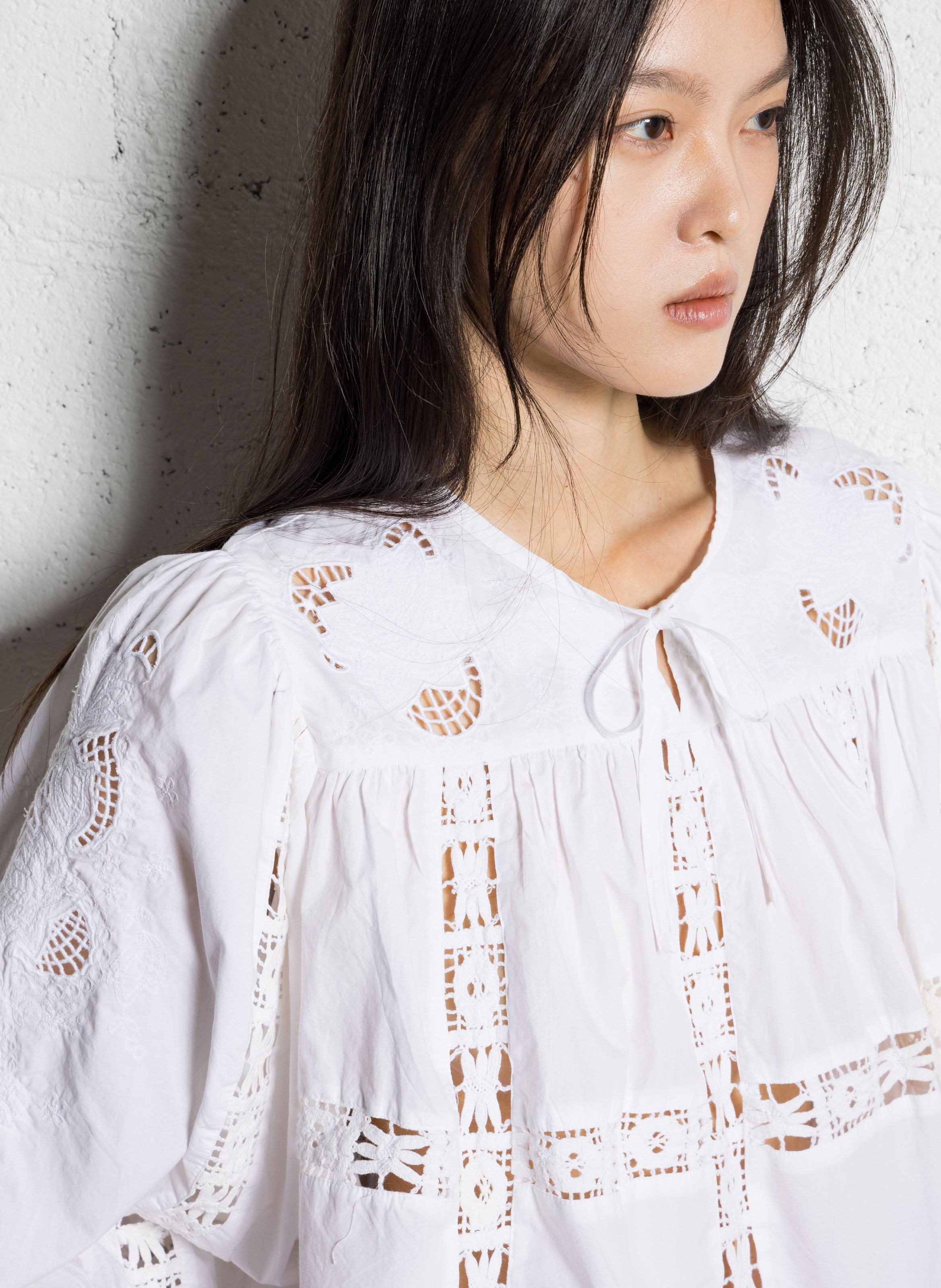 Weite Baumwollbluse mit Stickerei JC SOPHIE Weiss