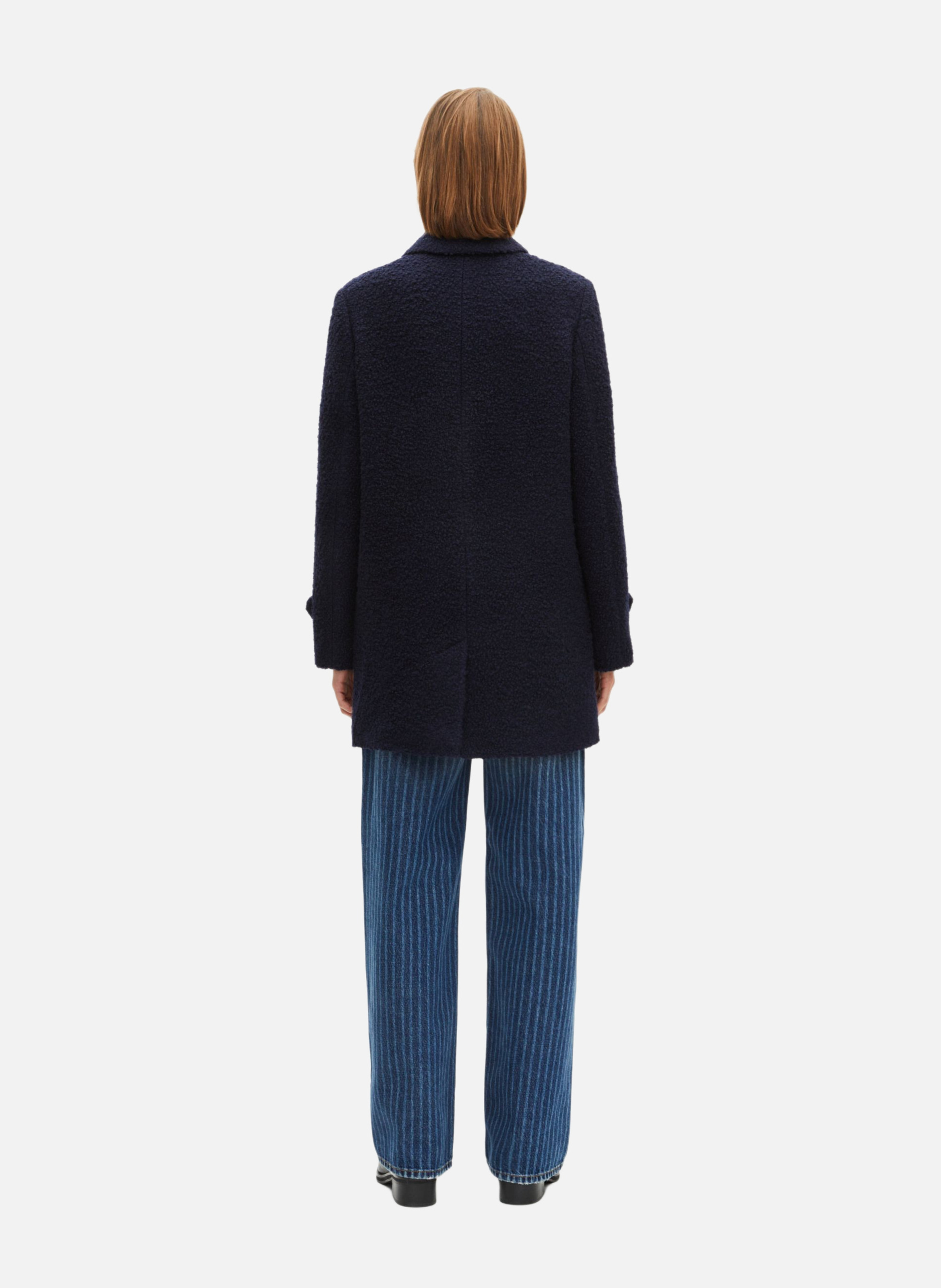 Bouclé wool coat THE KOOPLES Blue