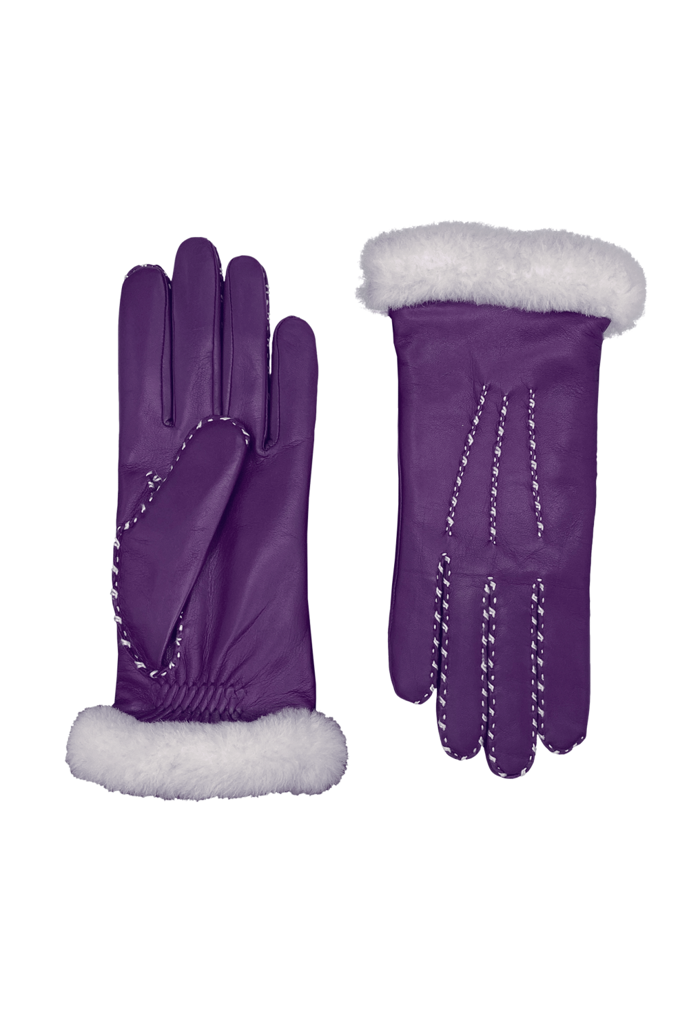 Marie-louise leather gloves lined with alpaca wool AGNELLE